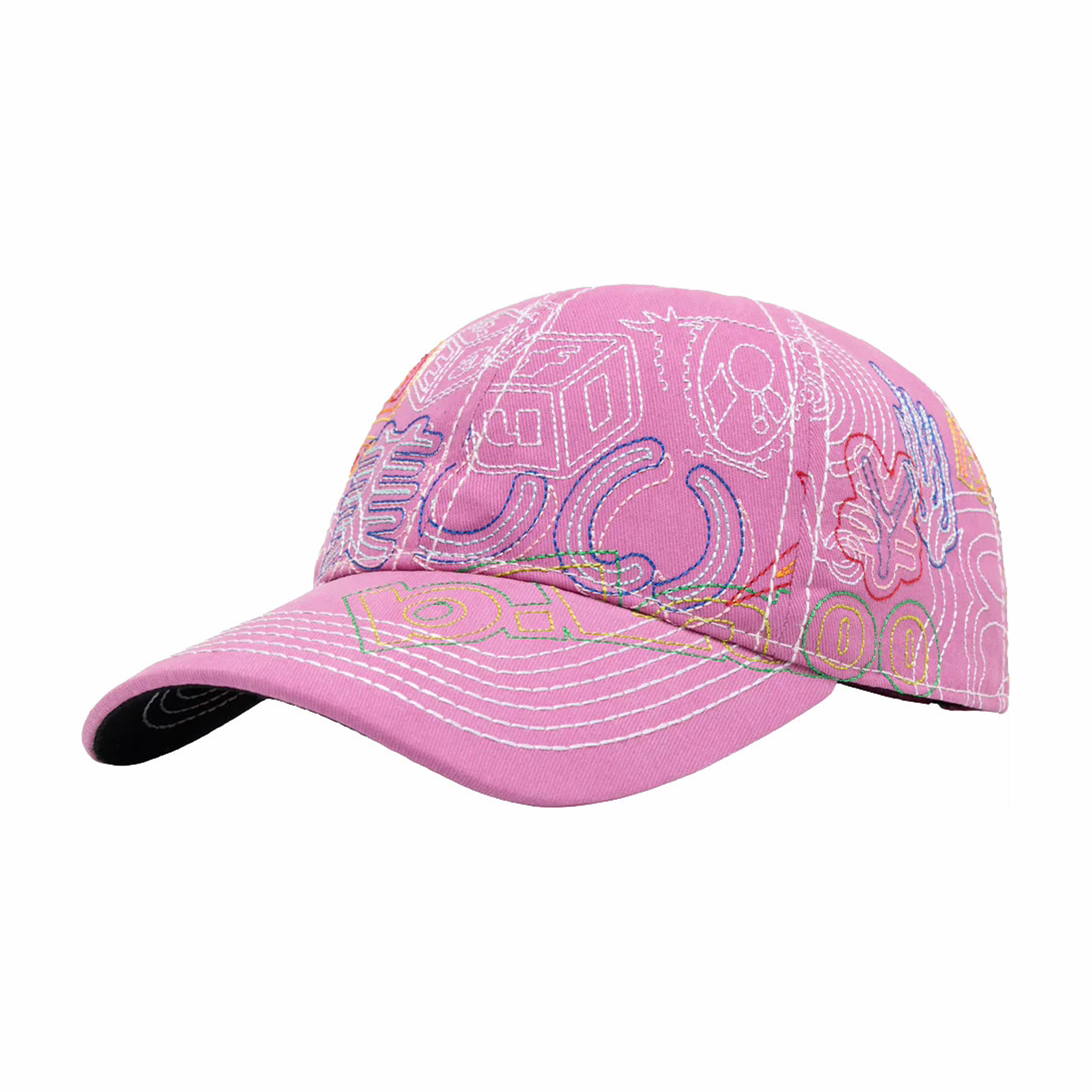 B.Eautiful Stitch Mania 6 Panel Hat (Off Pink/Multi) - August Shop