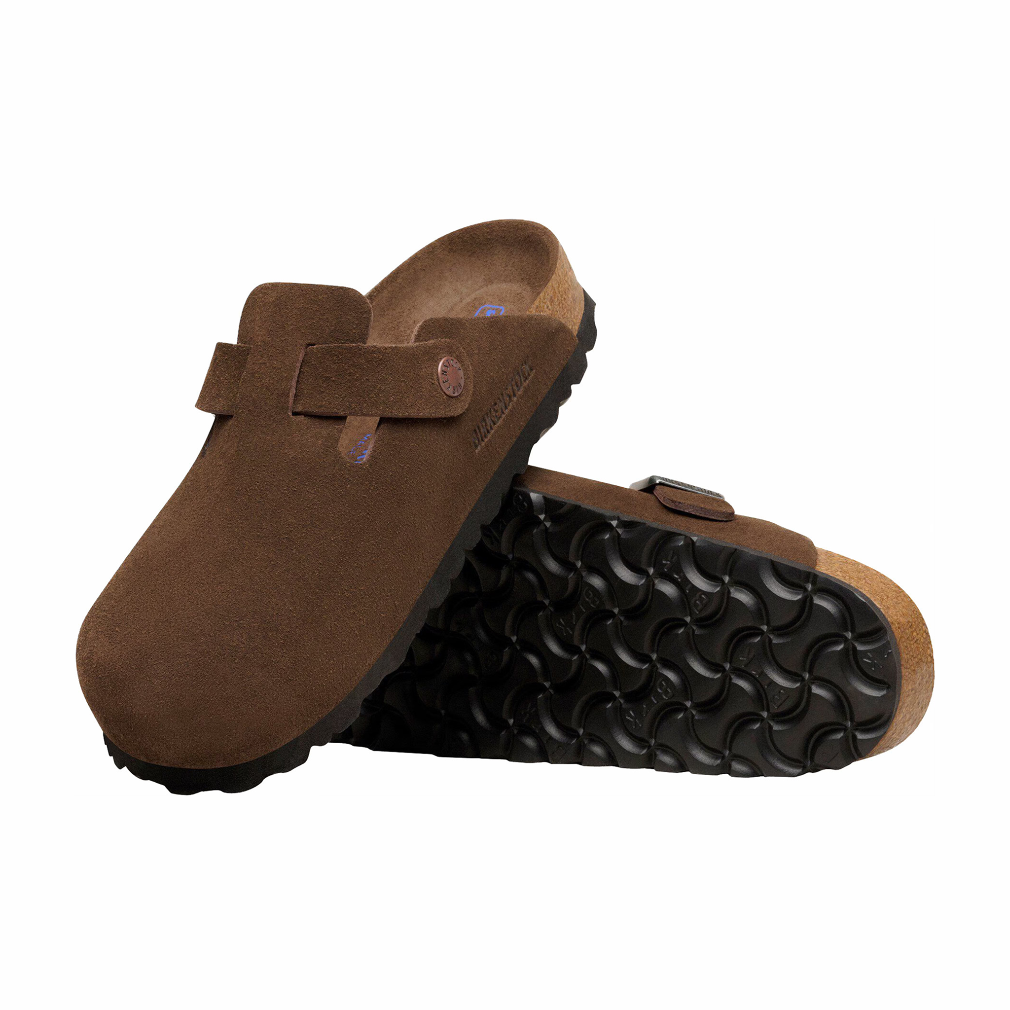 Birkenstock Men's Boston Soft Footbed Suede Leather - Regular (Carafe Tonal FB) - August Shop