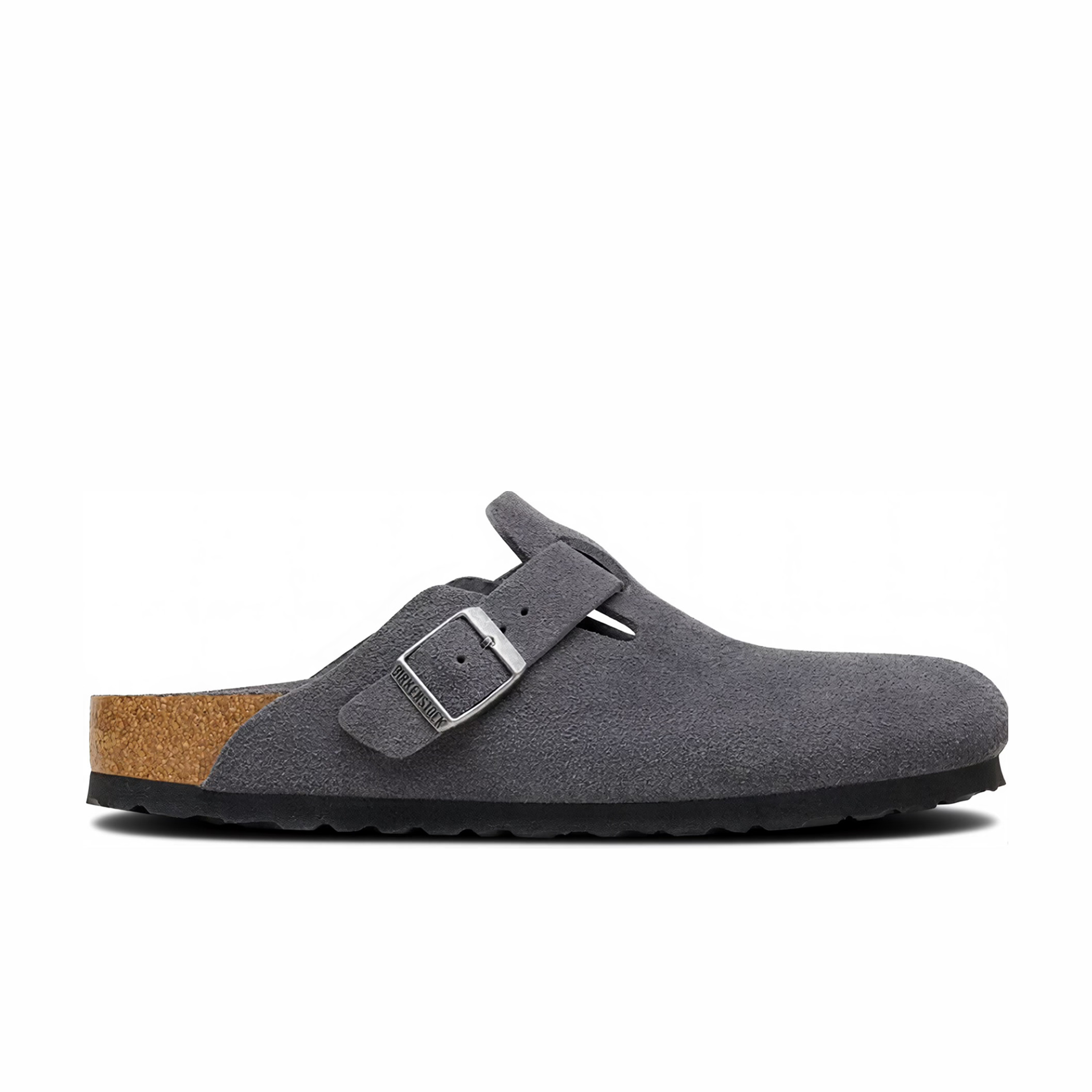 Birkenstock Men's Boston Soft Footbed Suede Leather - Regular (Charcoal) - August Shop