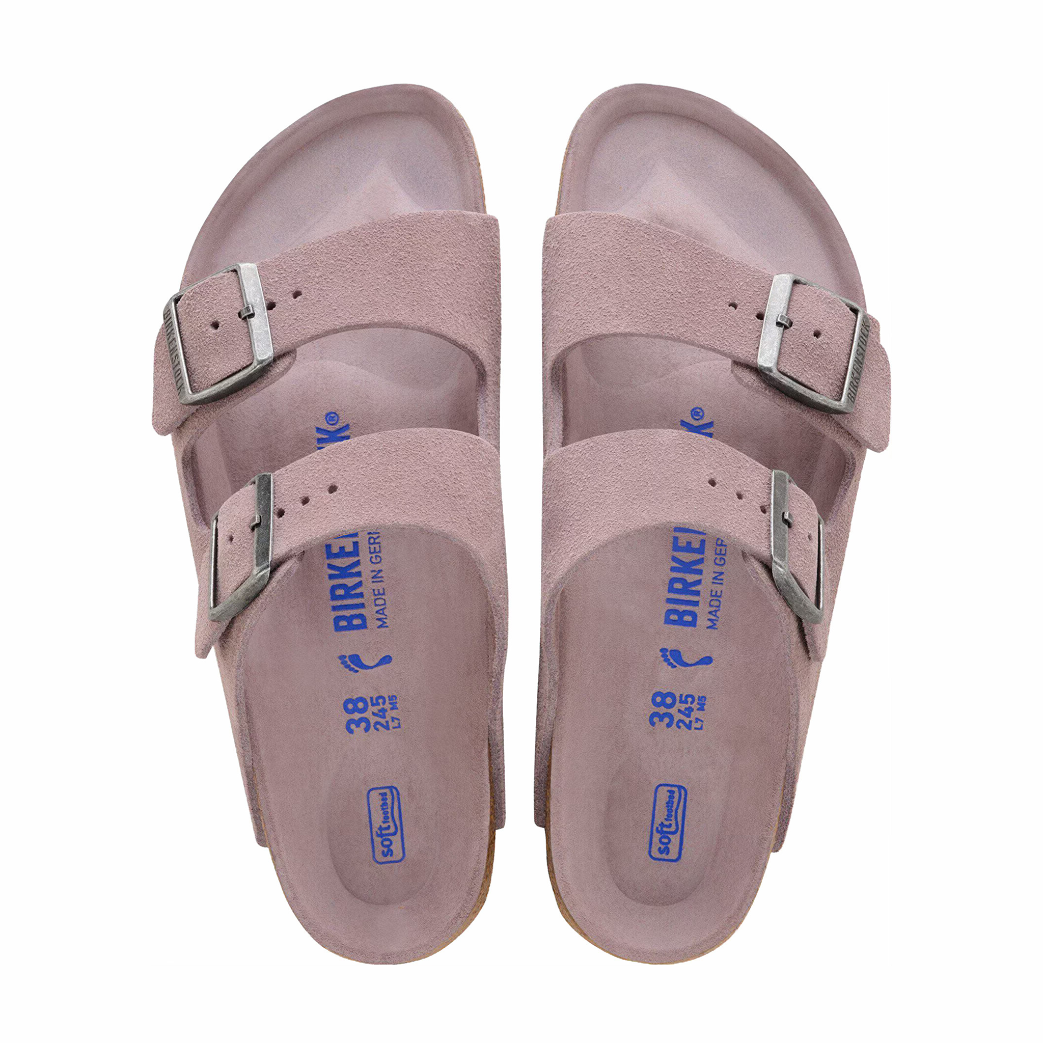 Birkenstock Women's Arizona Soft Footbed Suede Leather - Regular (Faded Purple Tonal FB) - August Shop
