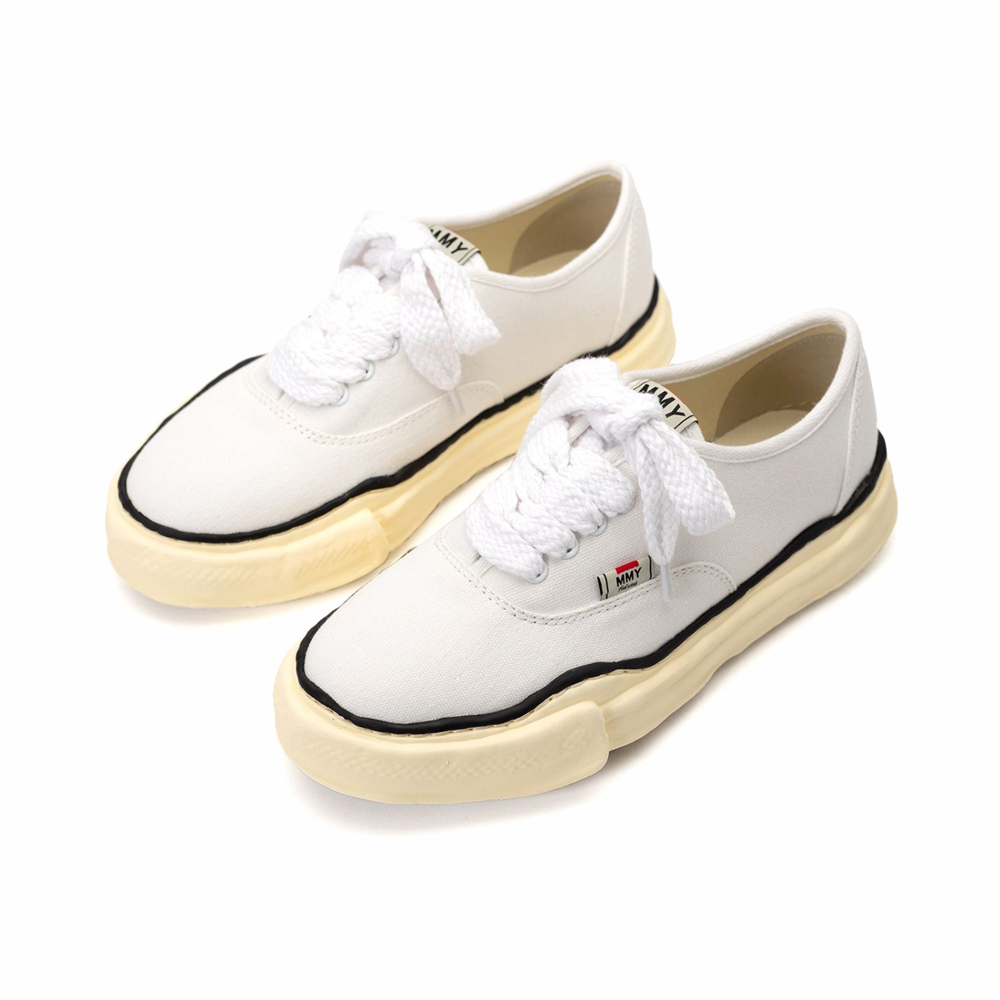 Maison MIHARA YASUHIRO &quot;BAKER&quot; Vintage-Like OG Sole Canvas Low-top Sneaker (White) - August Shop