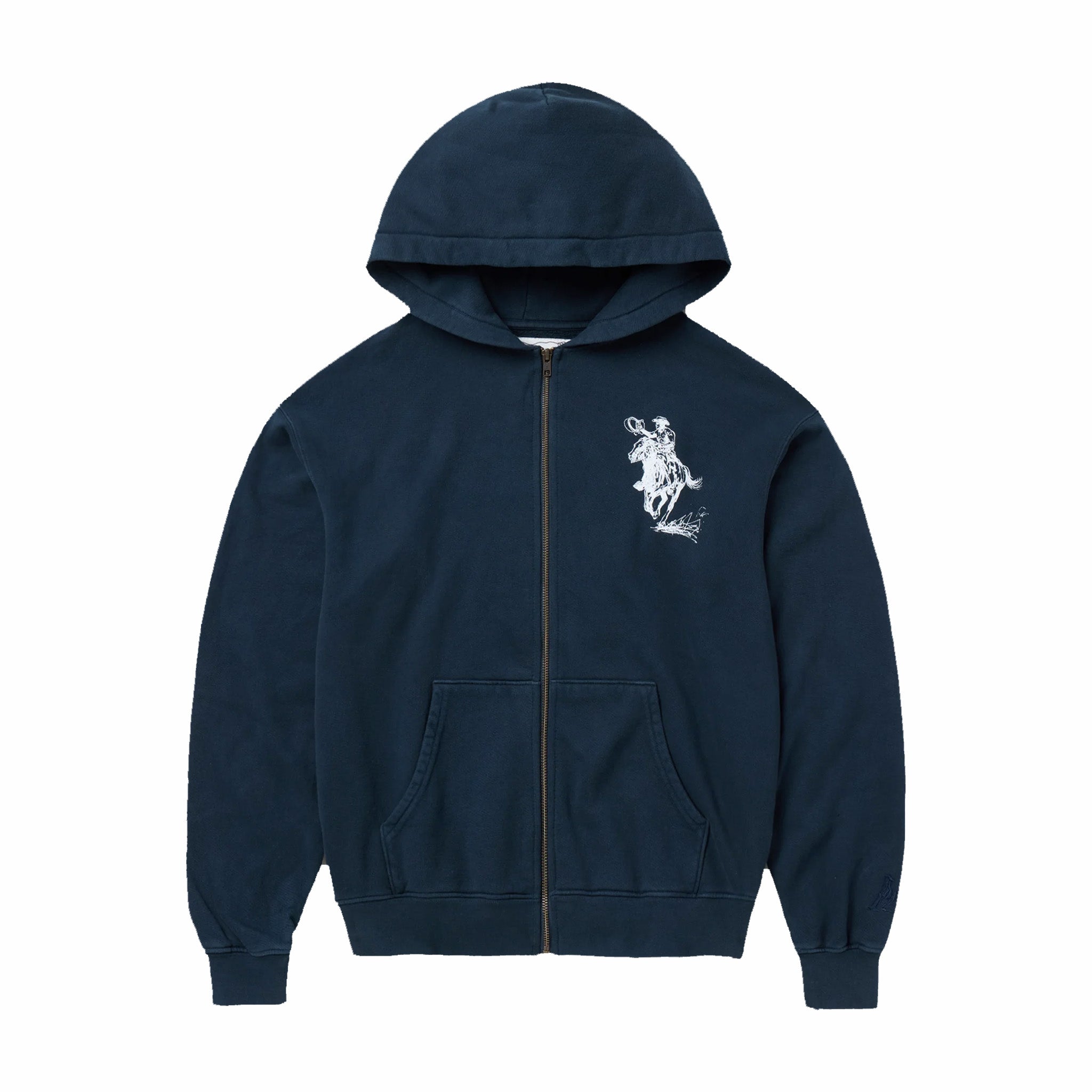 One Of These Days Barbed Zip Up Hoodie (Hard Washed Navy) - August Shop
