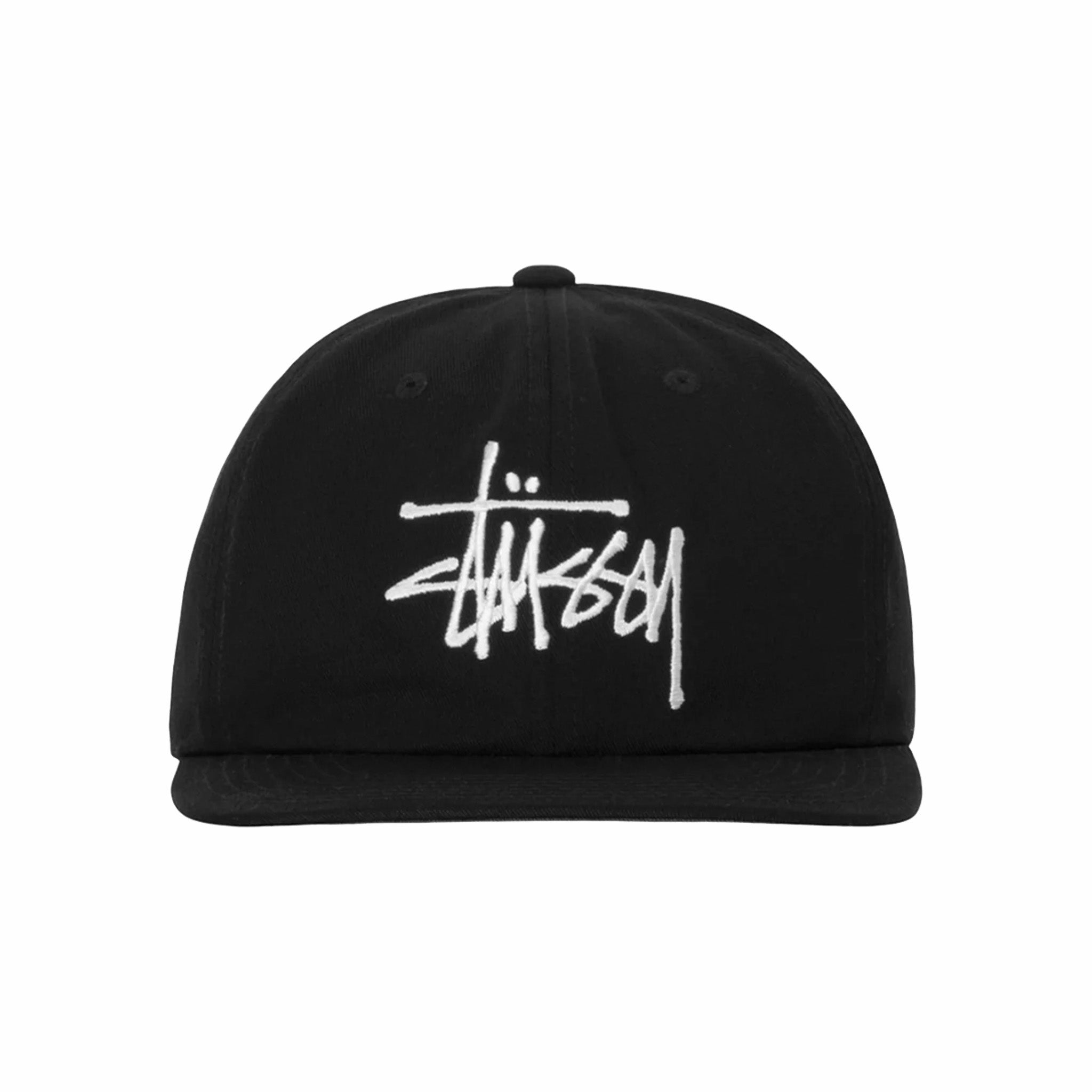 Stüssy Mid-Depth Basic Strapback Cap (Black) - August Shop