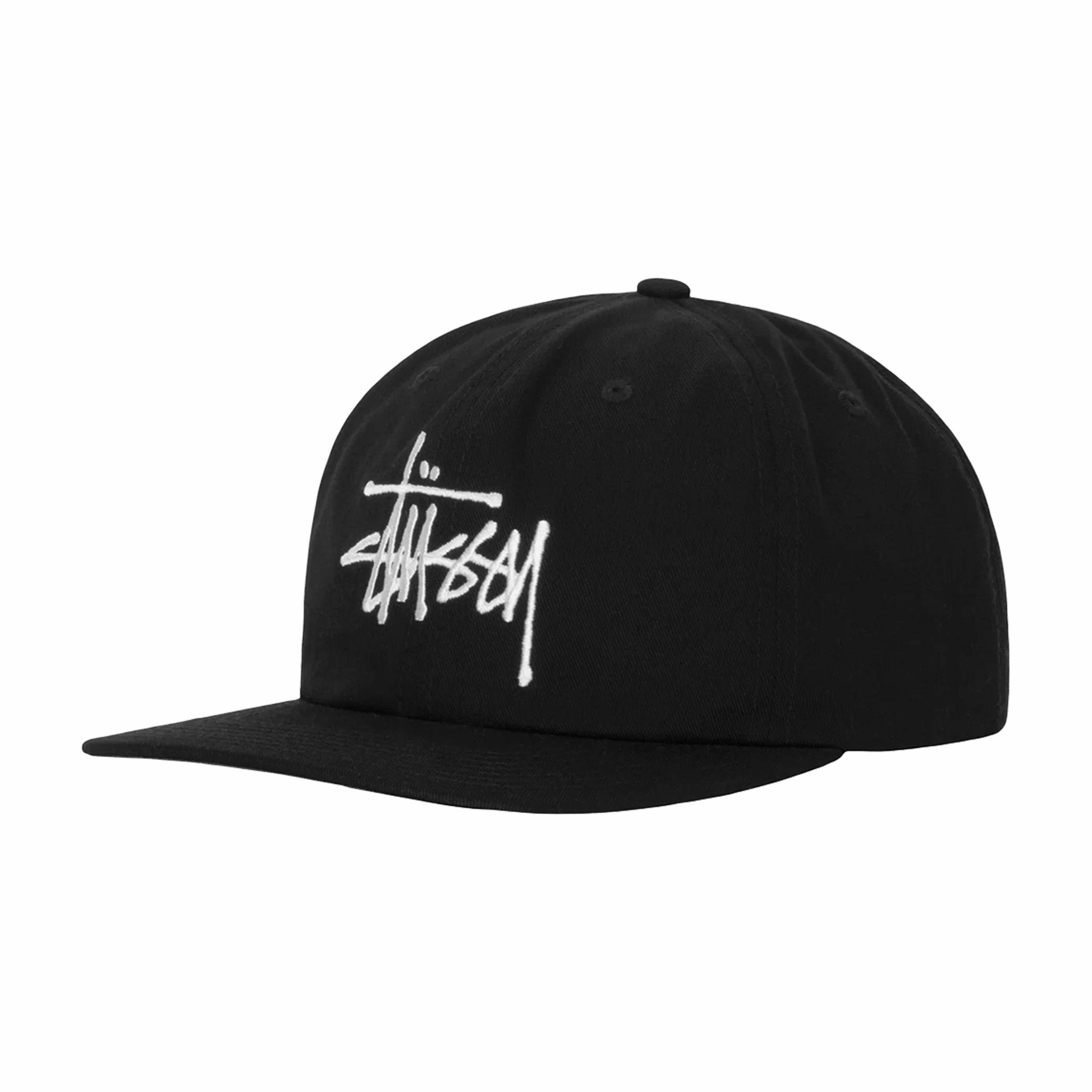 Stüssy Mid-Depth Basic Strapback Cap (Black) - August Shop