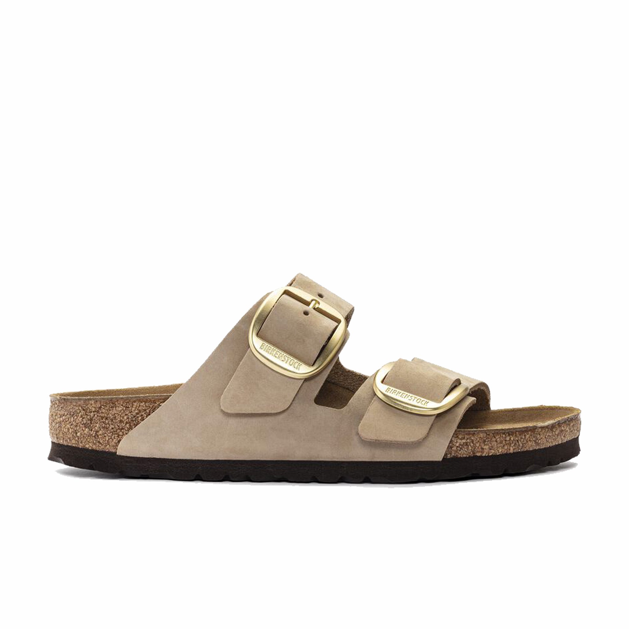 Birkenstock Women&#39;s Arizona Big Buckle Nubuck Leather (Sandcastle) - August Shop