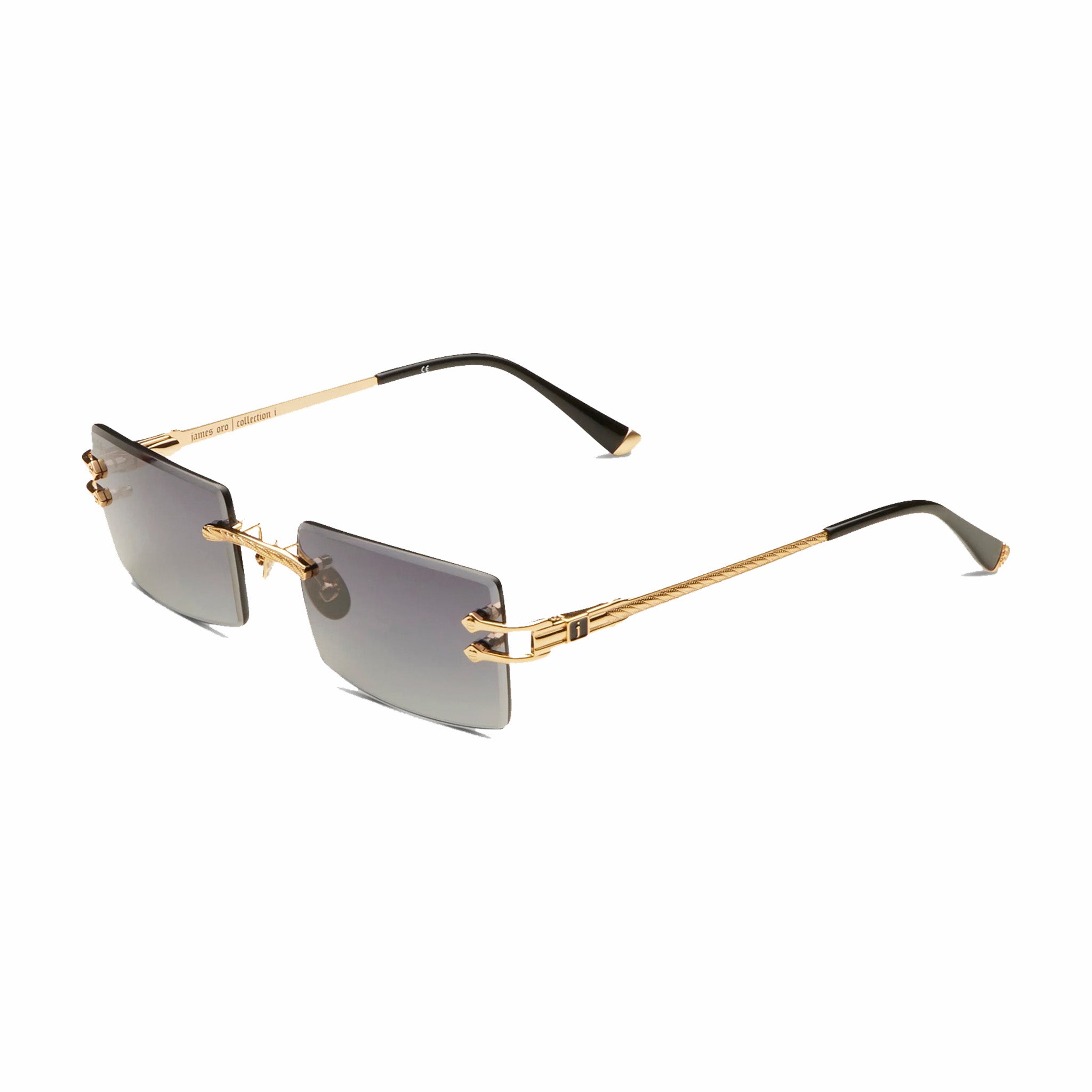 James Oro Black Tint Gold Authentic II Sunglasses (Black) - August Shop