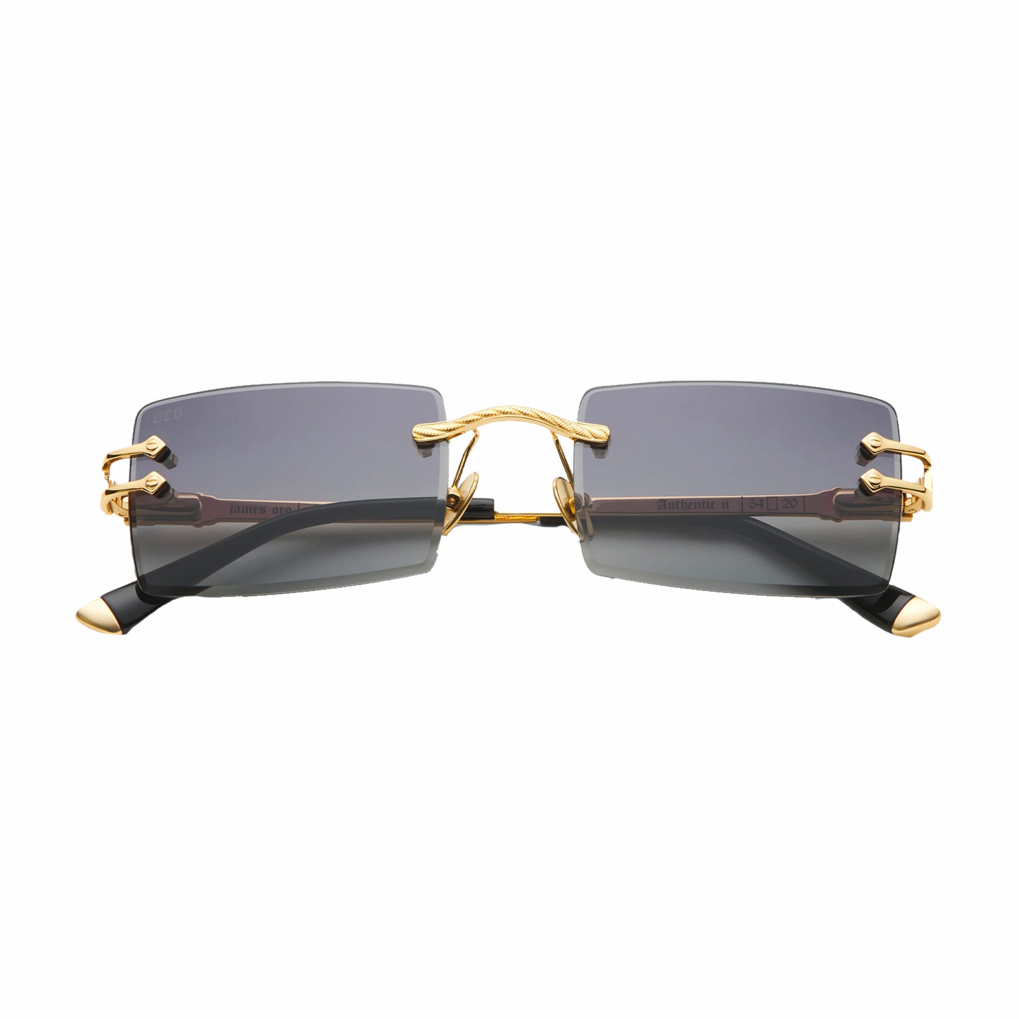 James Oro Black Tint Gold Authentic II Sunglasses (Black) - August Shop