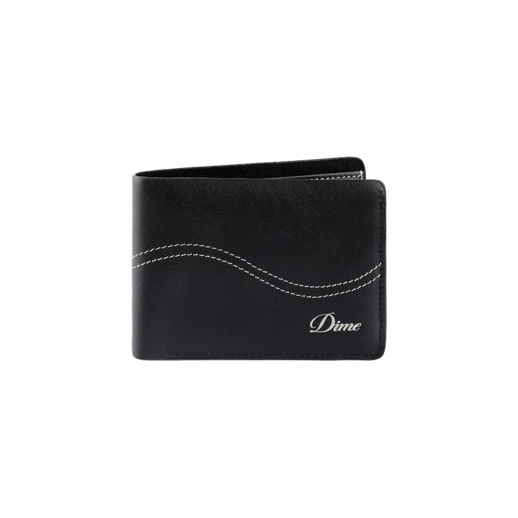 Dime Cursive Bifold Wallet (Black Leather) - August Shop