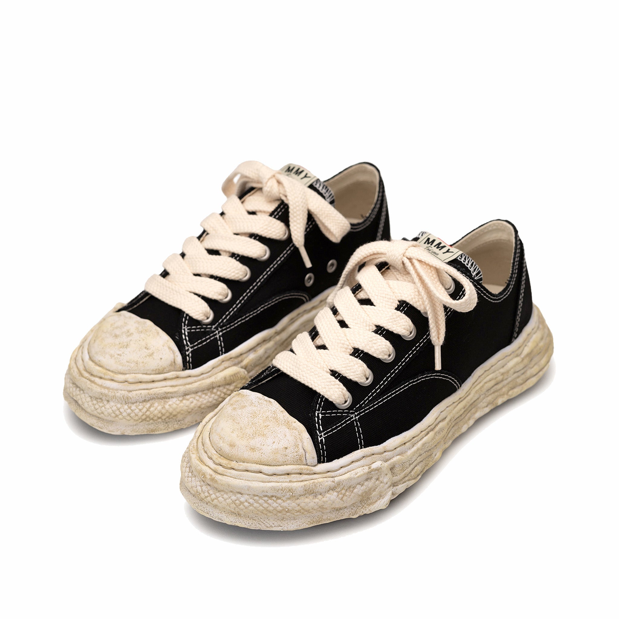 Maison MIHARA YASUHIRO &quot;PETERSON23&quot; OG Dyed Sole Canvas Low-Top Sneaker (Black)