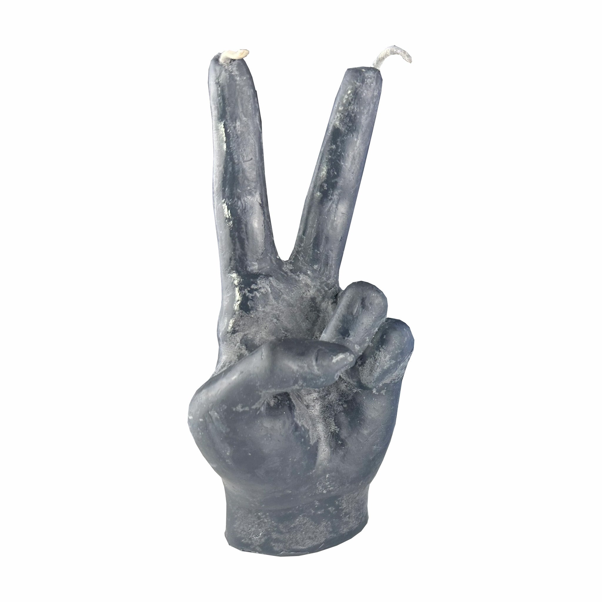 Lit Palms Icon Hand Candle - Apple Honey Champagne Peace Sign (Black) - August Shop