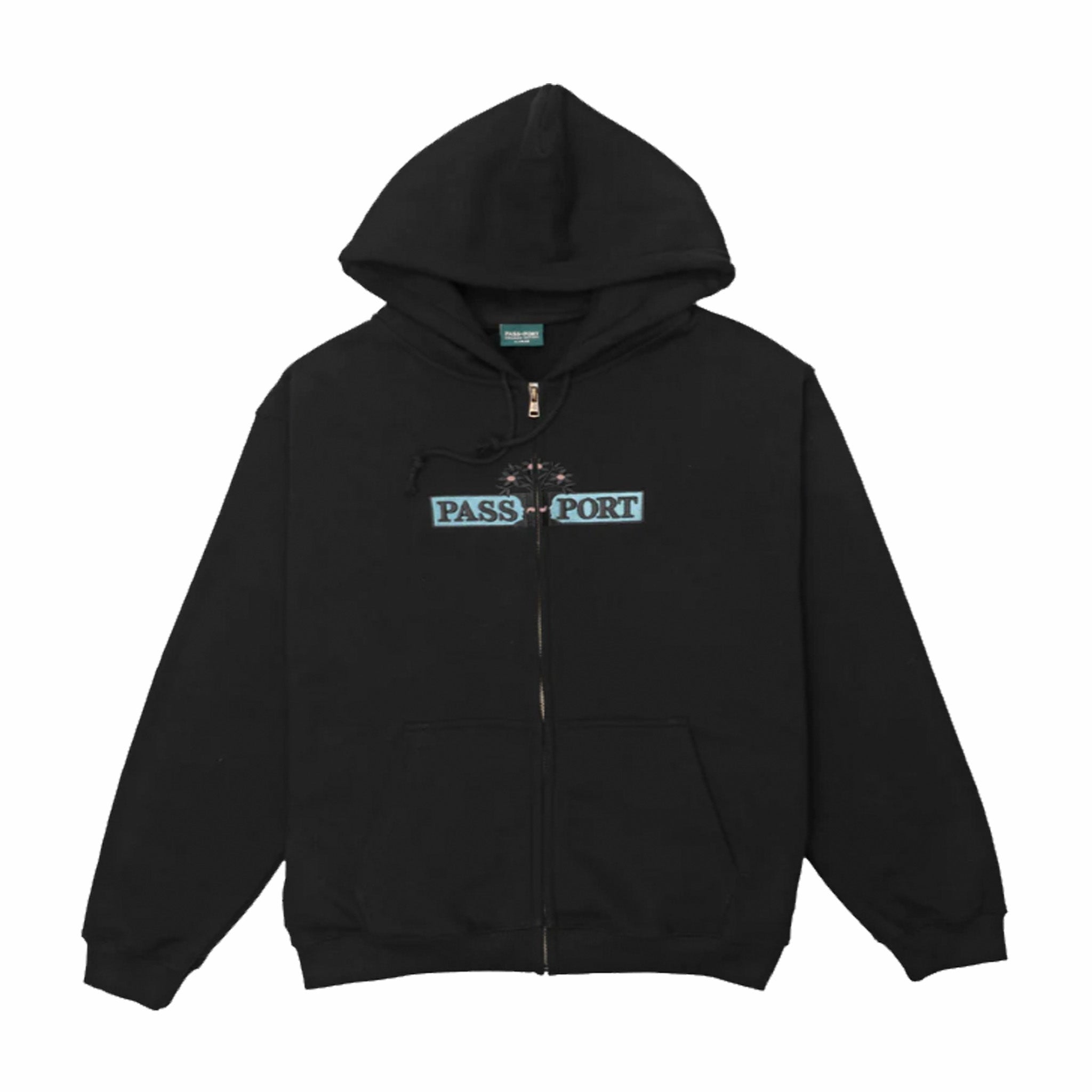 Pass~Port House Plant Organic Fleece Zip Hoodie (Black) - August Shop