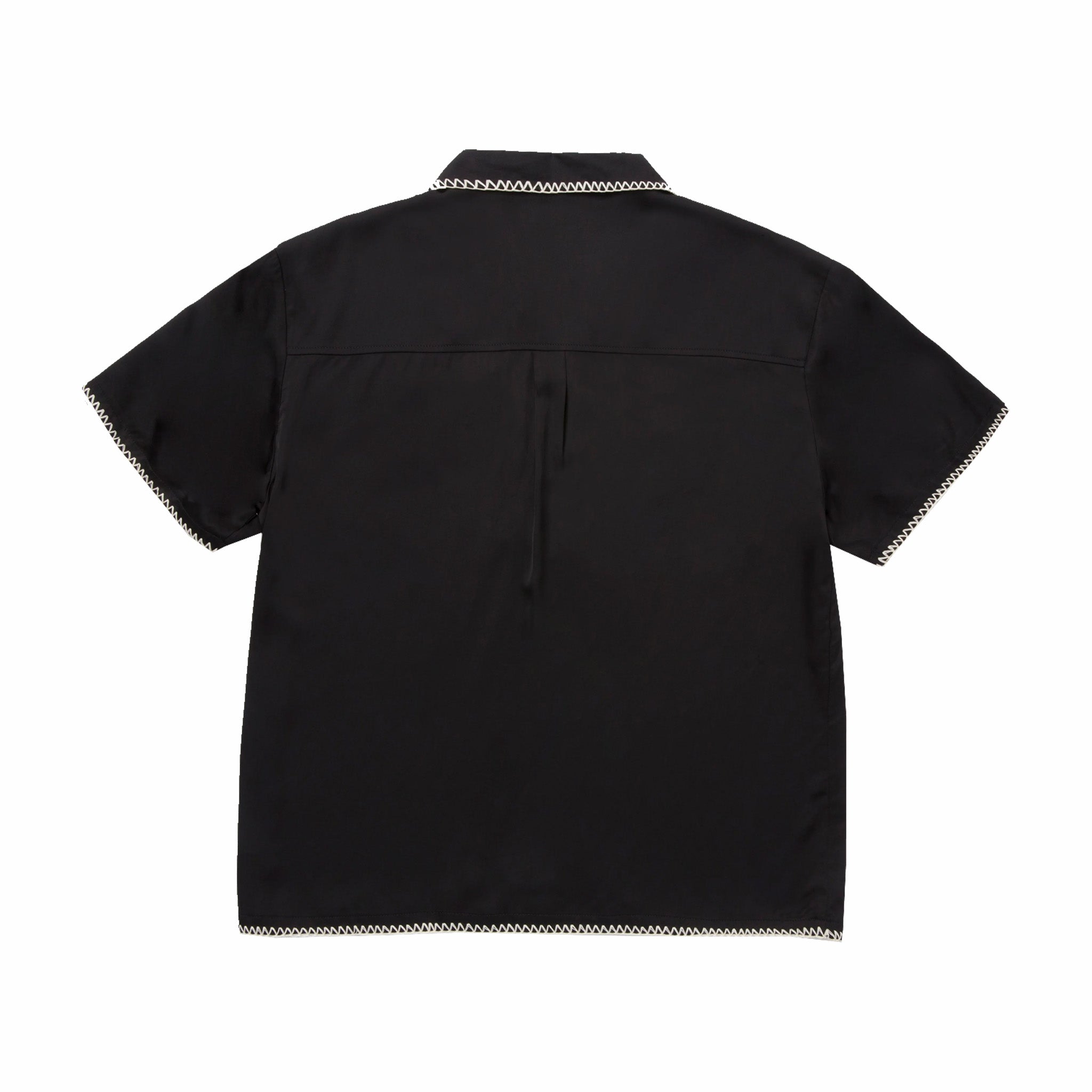 Honor The Gift Blanket Stitch Woven Shirt (Black) - August Shop