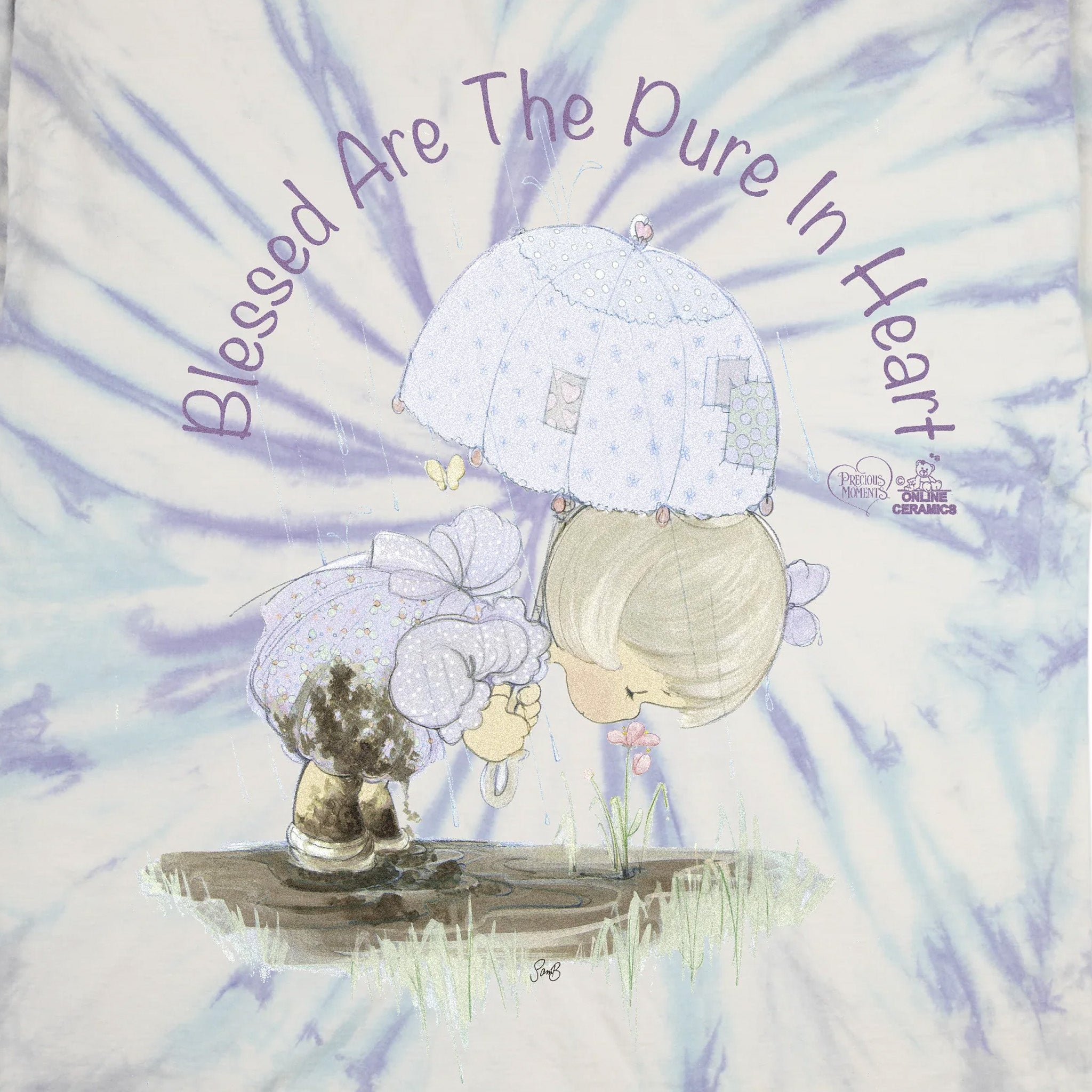 Online Ceramics x Precious Moments &quot;Blessed Are The Pure In Heart&quot; Hand Dyed Tee (Tie-Dye) - August Shop