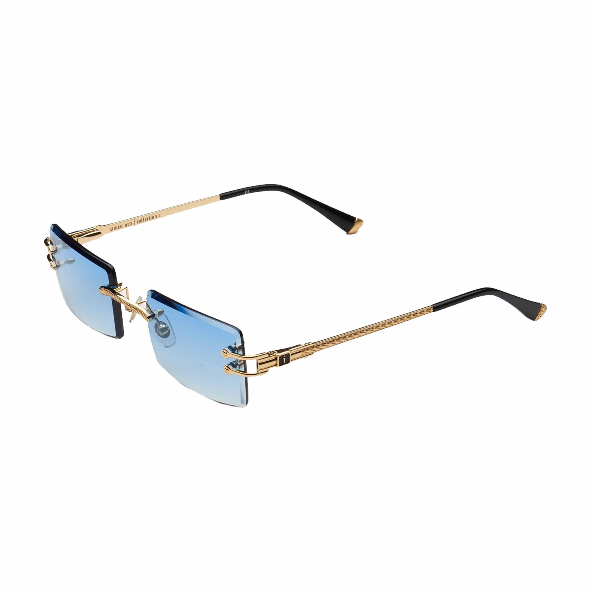 James Oro Blue Tint Gold Authentic II Sunglasses (Blue) - August Shop