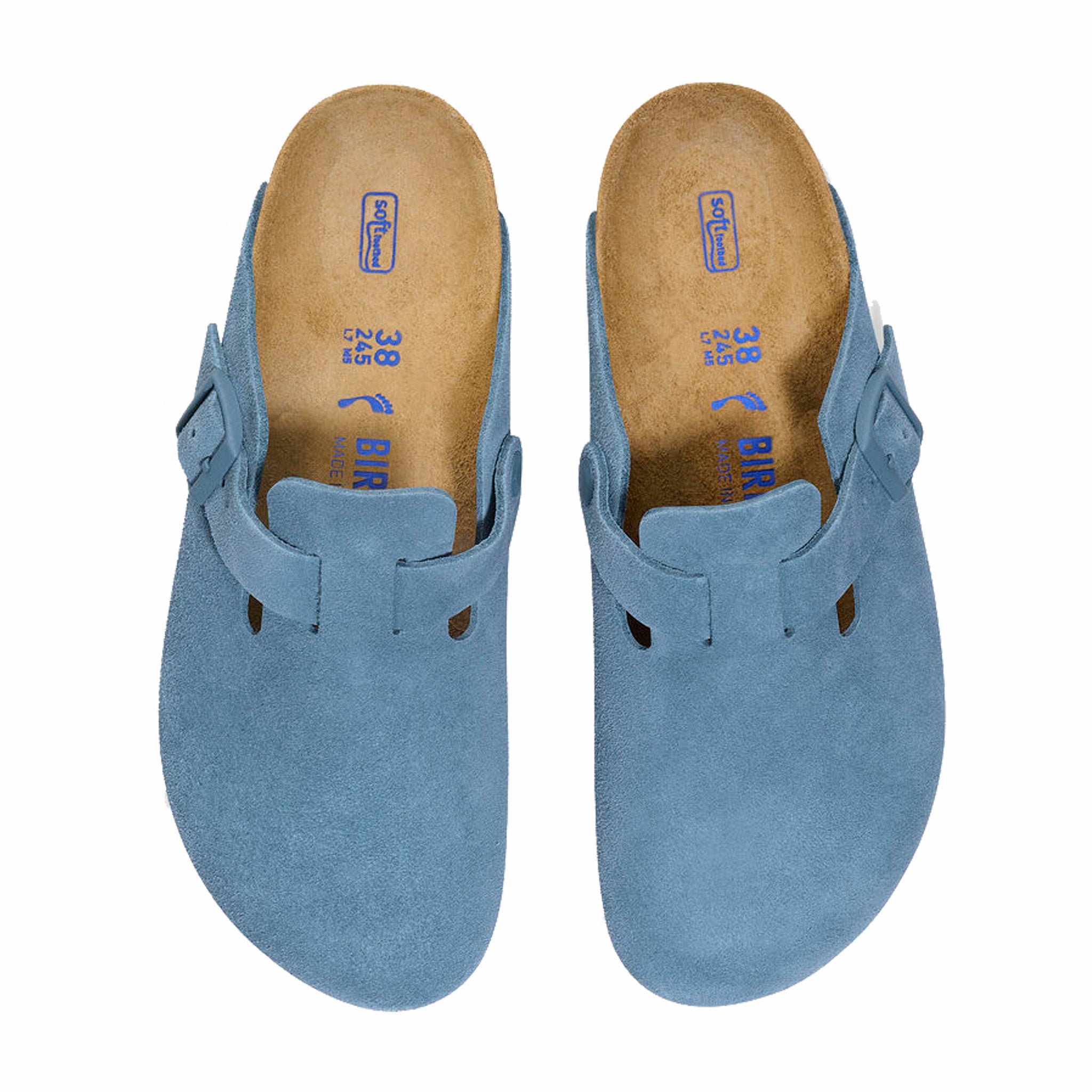 Birkenstock Women’s Boston Suede Leather - Regular (Elemental Blue) - August Shop