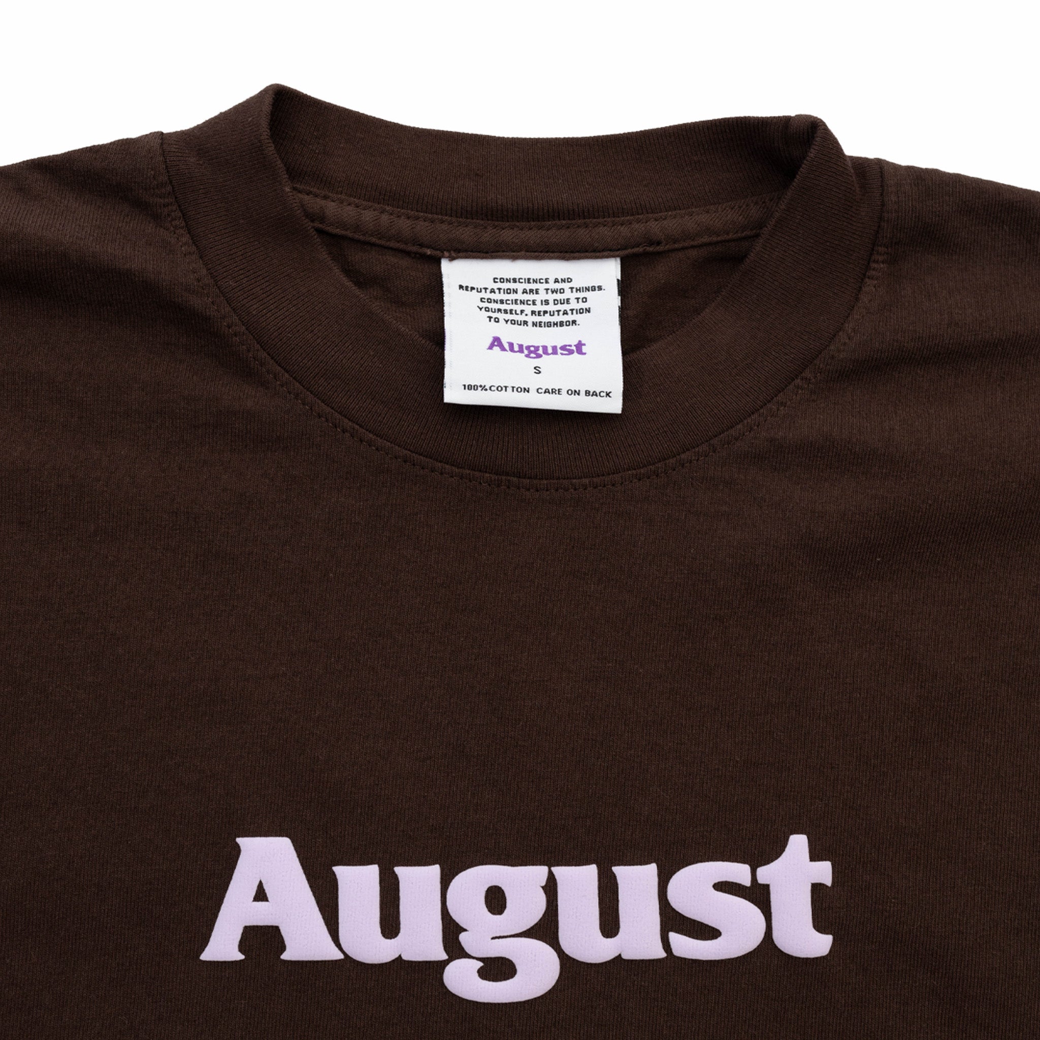 August Logo T-Shirt (Chocolate/Lilac) - August Shop