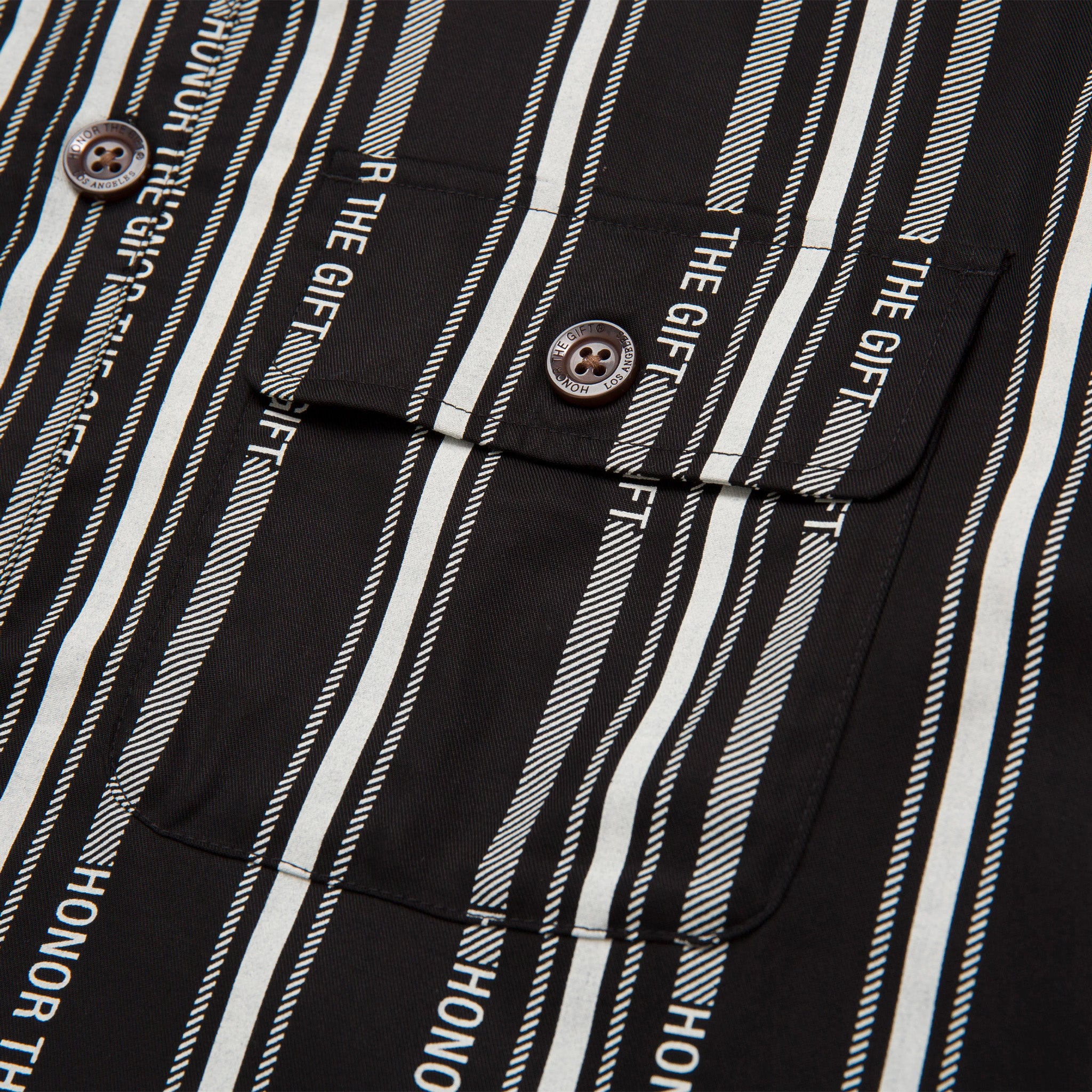 Honor The Gift Honor Stripe Button Up (Black) - August Shop