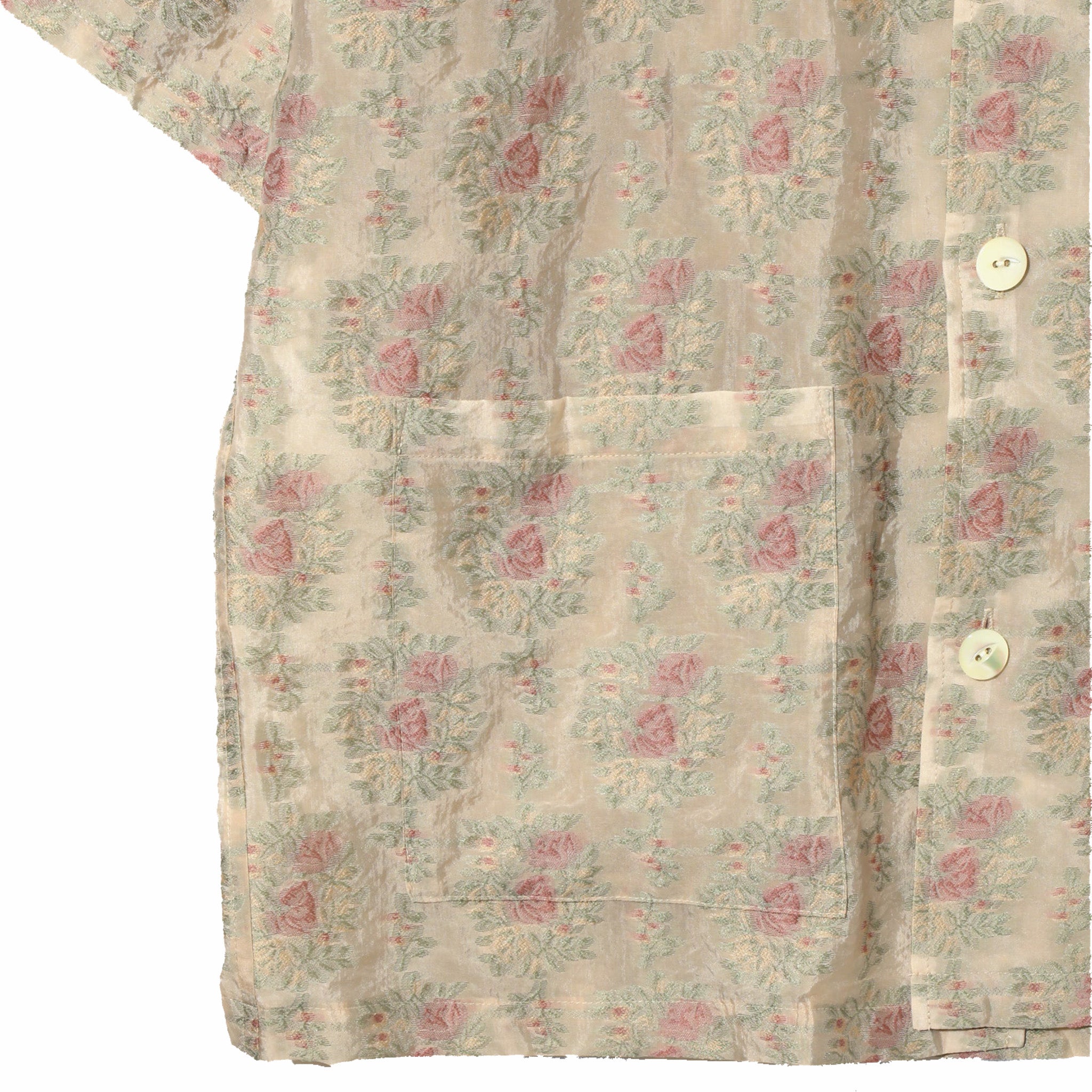 Needles Cabana Shirt - Floral Cut Jacquard (Beige) - August Shop