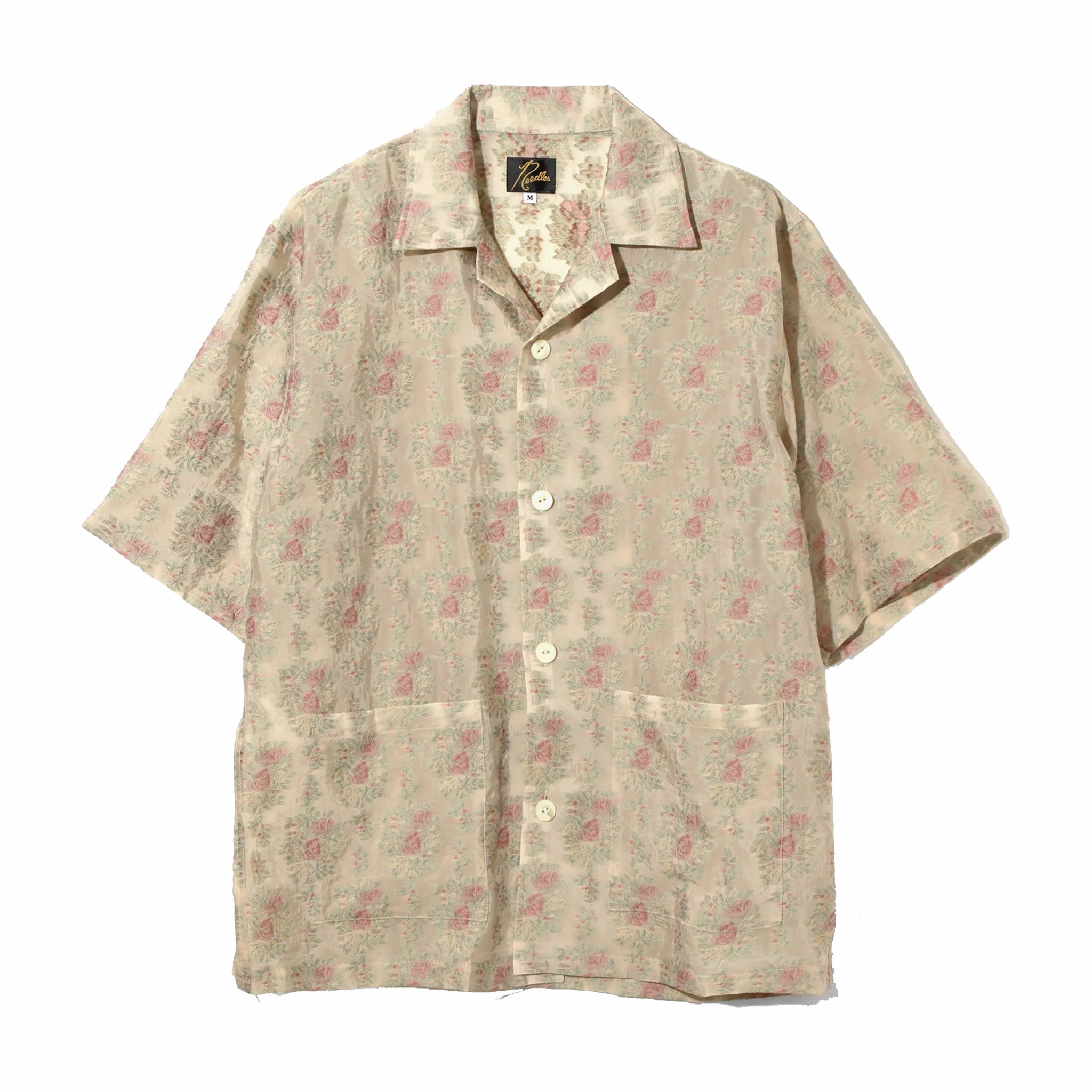 Needles Cabana Shirt - Floral Cut Jacquard (Beige) - August Shop