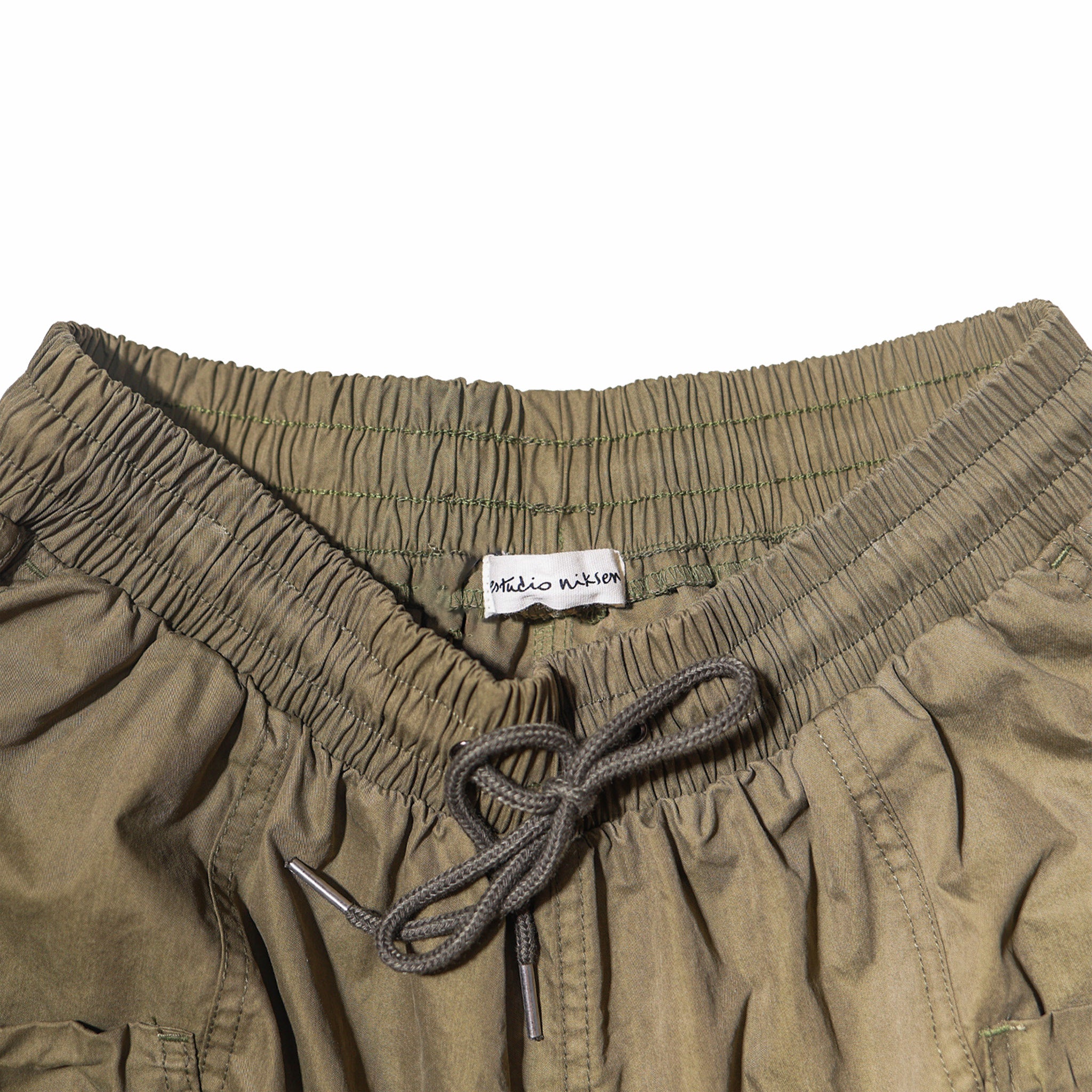 Estudio Niksen Bungee Cargo Shorts (Khaki) - August Shop