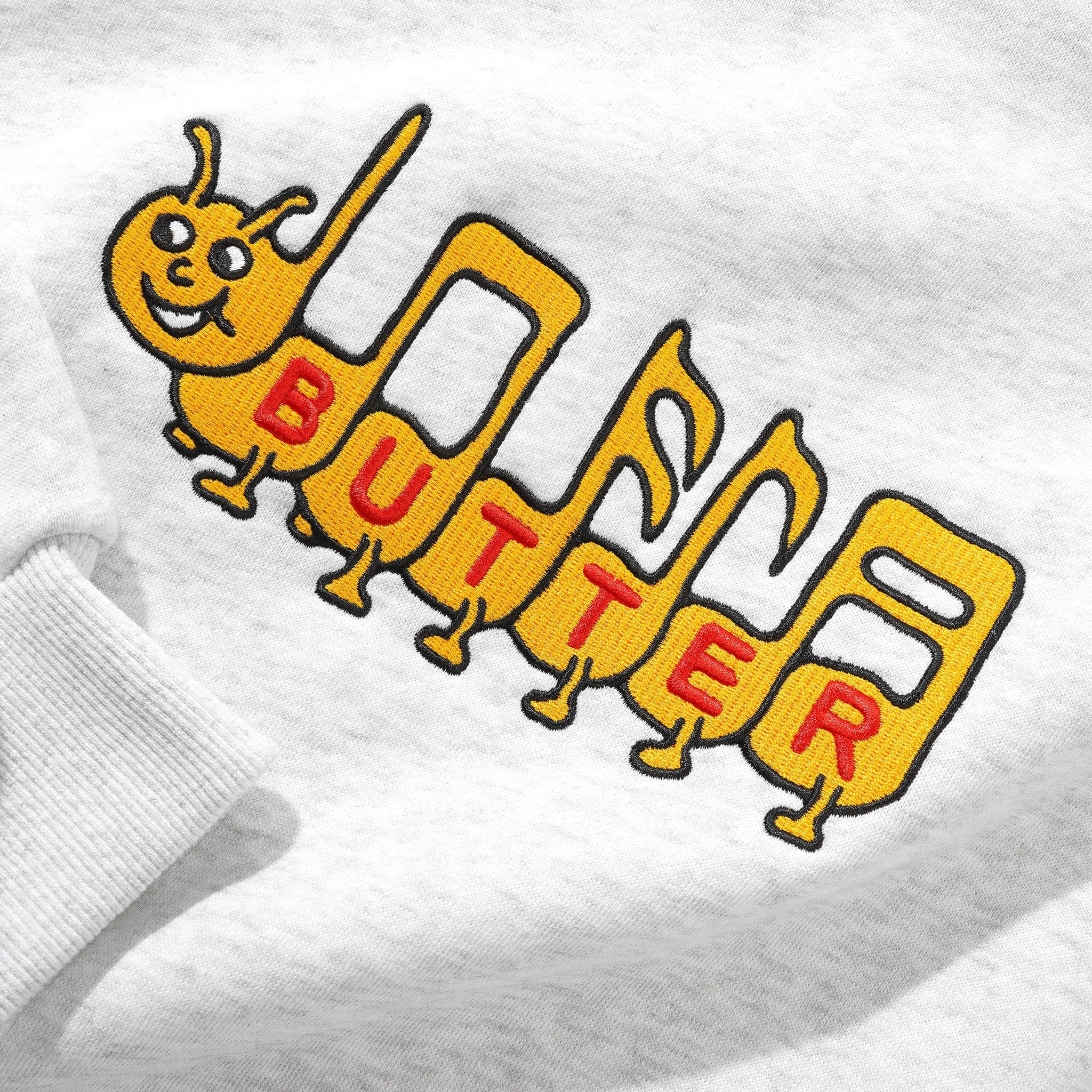 Butter Goods Caterpillar Embroidered Pullover Hoodie (Ash) - August Shop