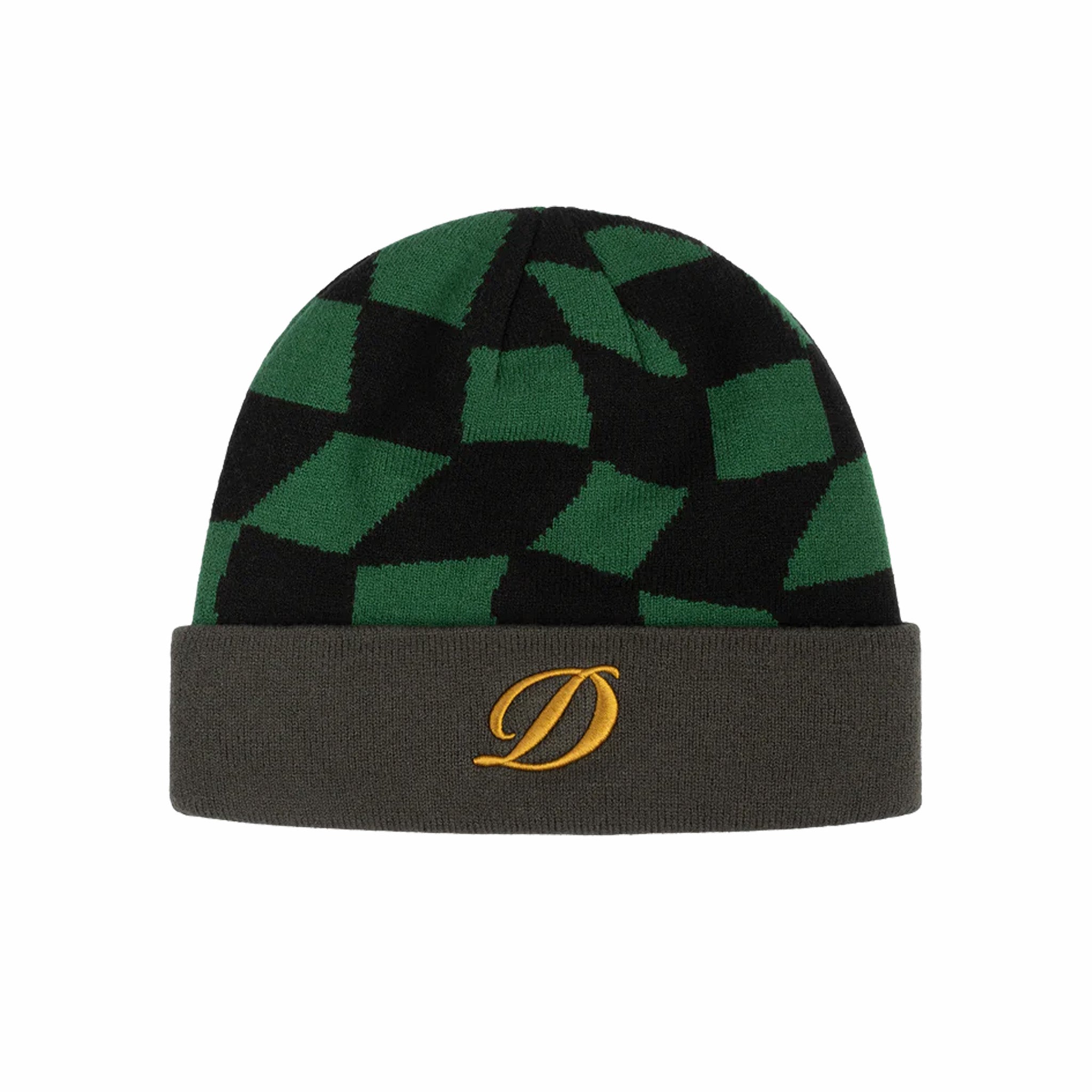 Dime D Checkered Beanie (Forest Green) - August Shop