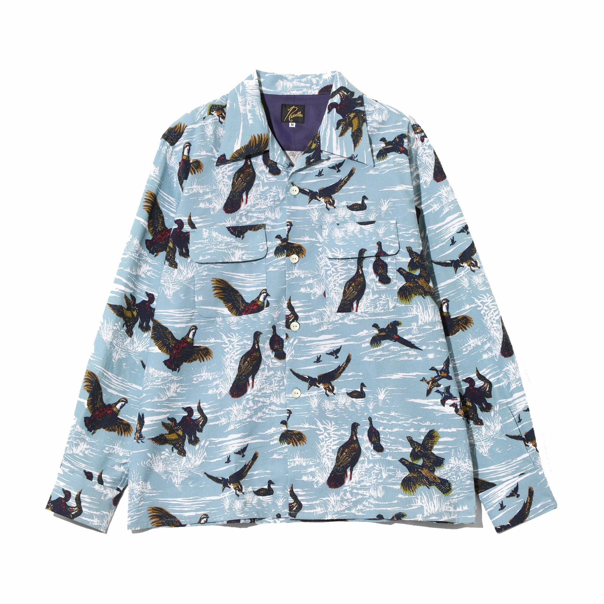 Needles Classic Shirt - Printed Flannel / Bird (Blue) - August Shop