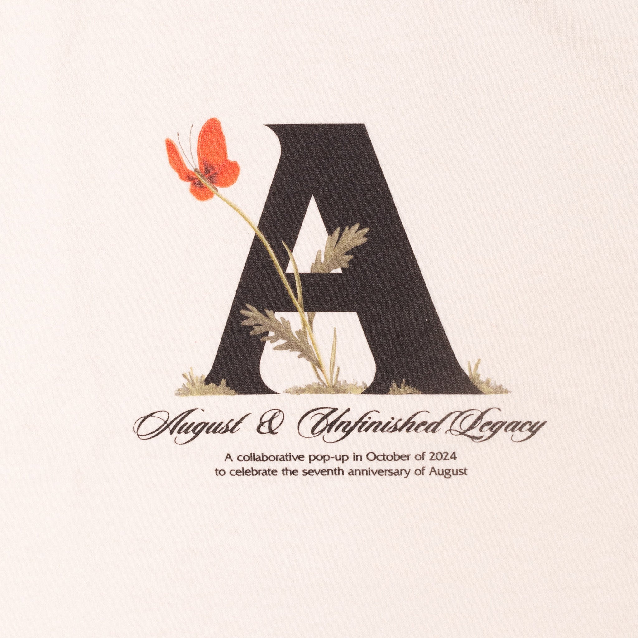 August x Unfinished Legacy &quot;7 Year&quot; T-Shirt (Crème) - August Shop