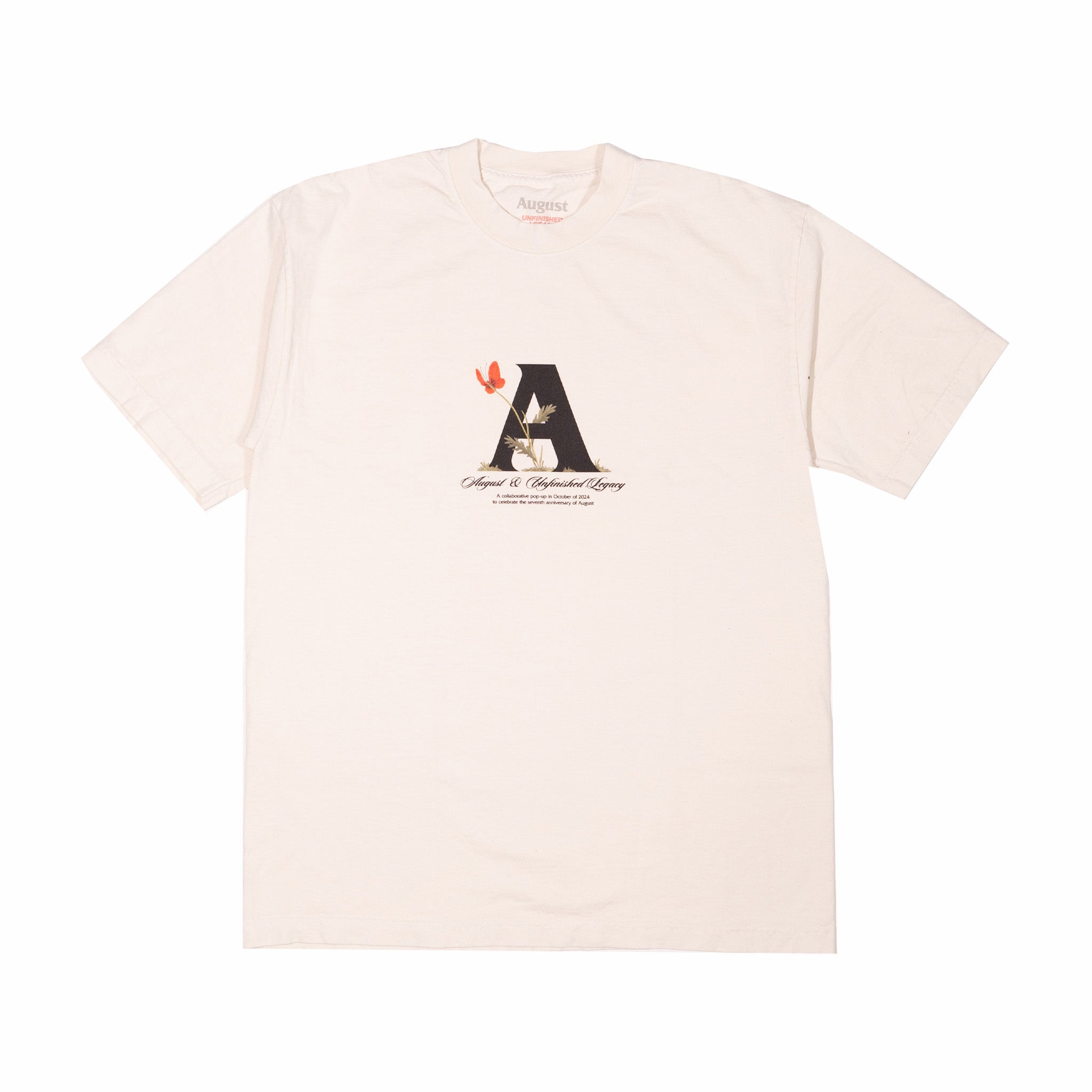 August x Unfinished Legacy &quot;7 Year&quot; T-Shirt (Crème) - August Shop