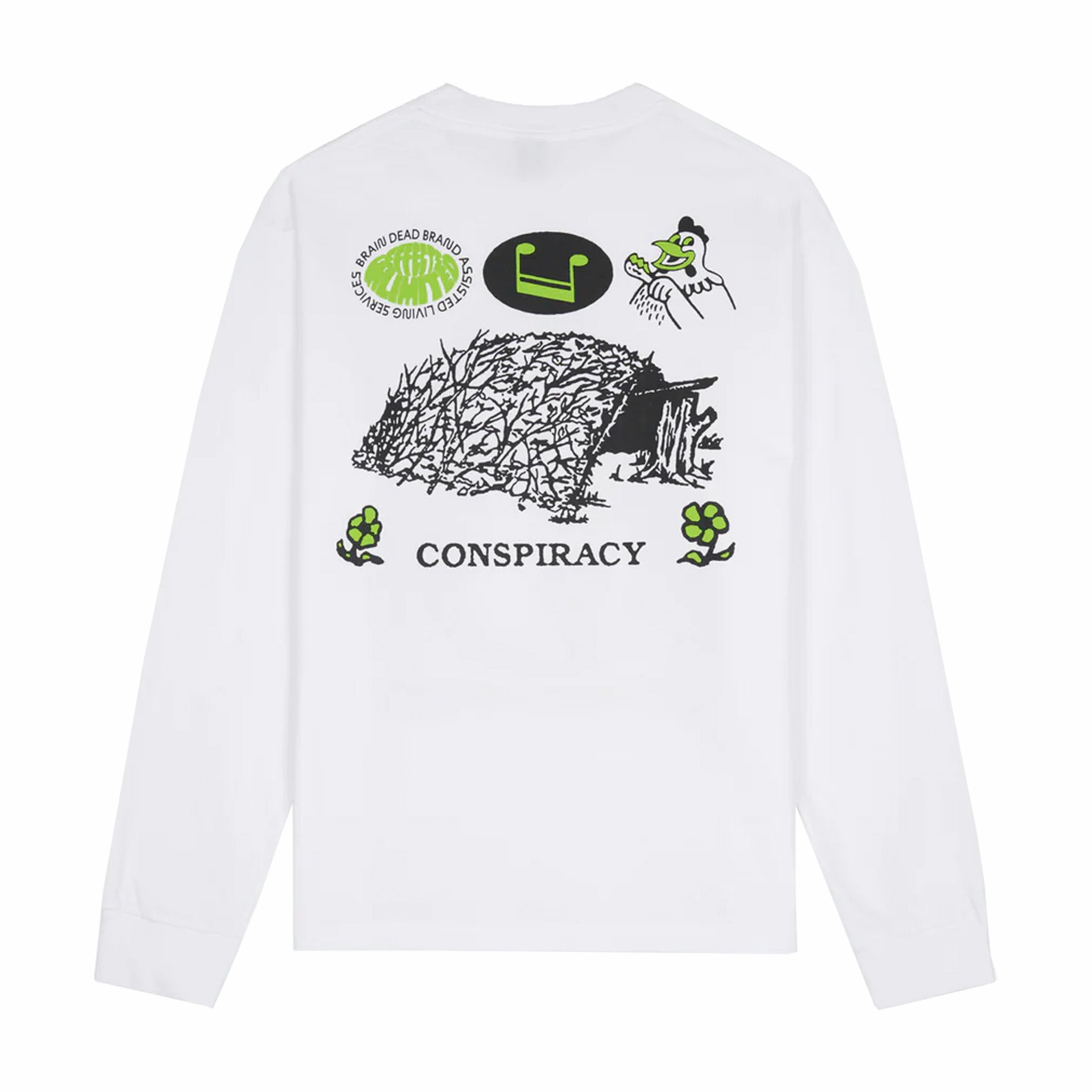 Brain Dead Conspiracy Long Sleeve T-Shirt (White) - August Shop