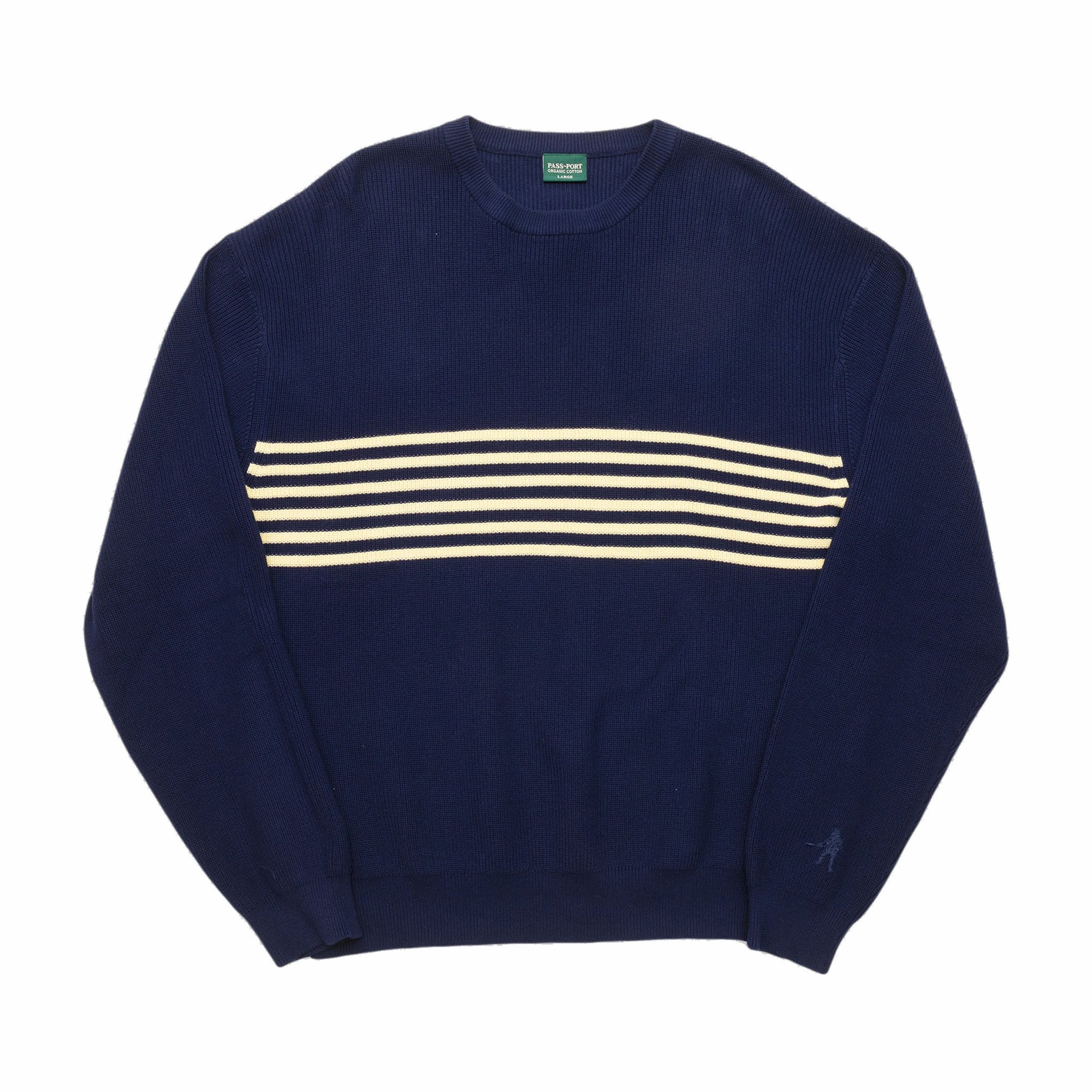 Pass~Port Organic Cotton Stripe Knit Sweater (Navy/Cream) - August Shop