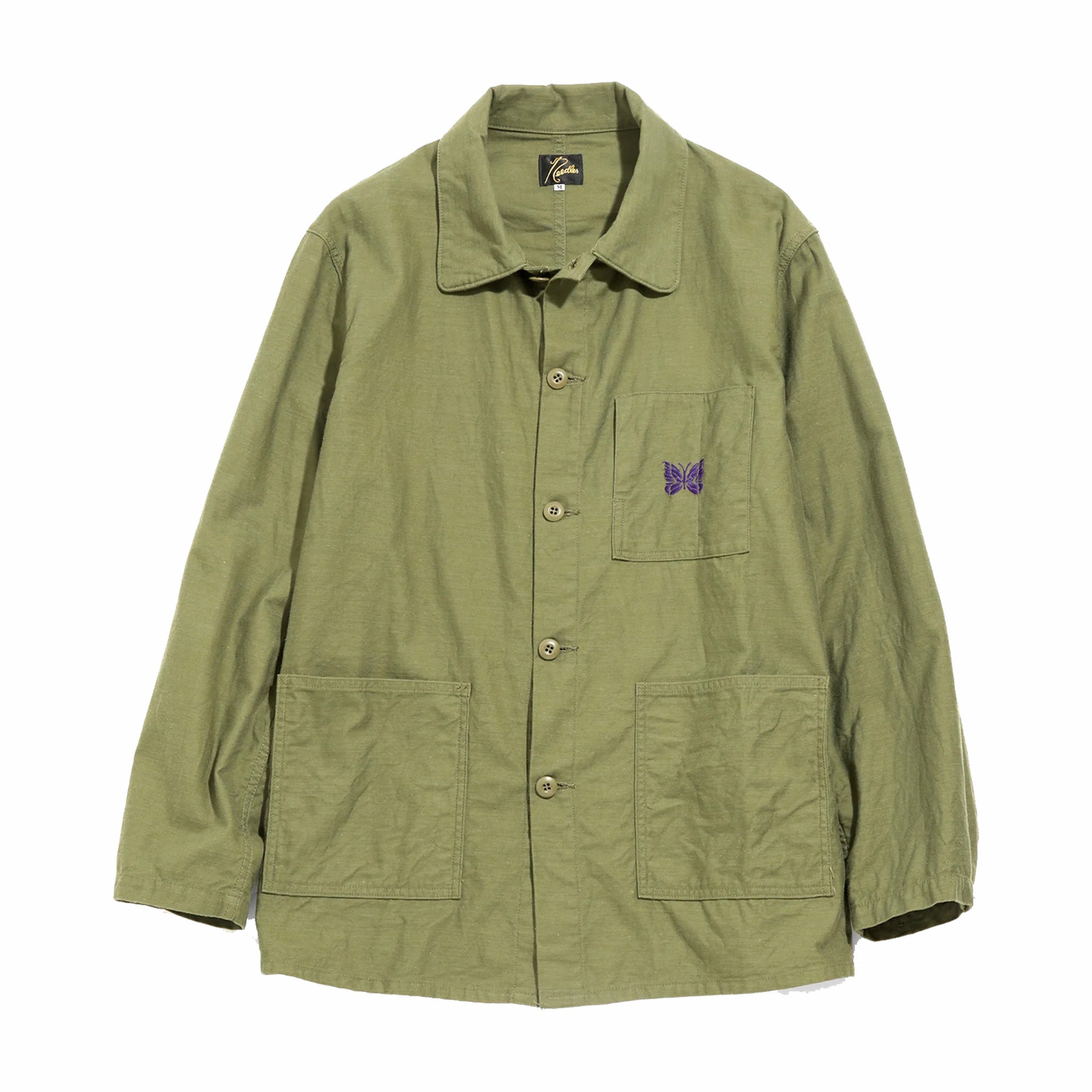 Needles D.N. Coverall Shirt - Back Sateen (Olive) - August Shop