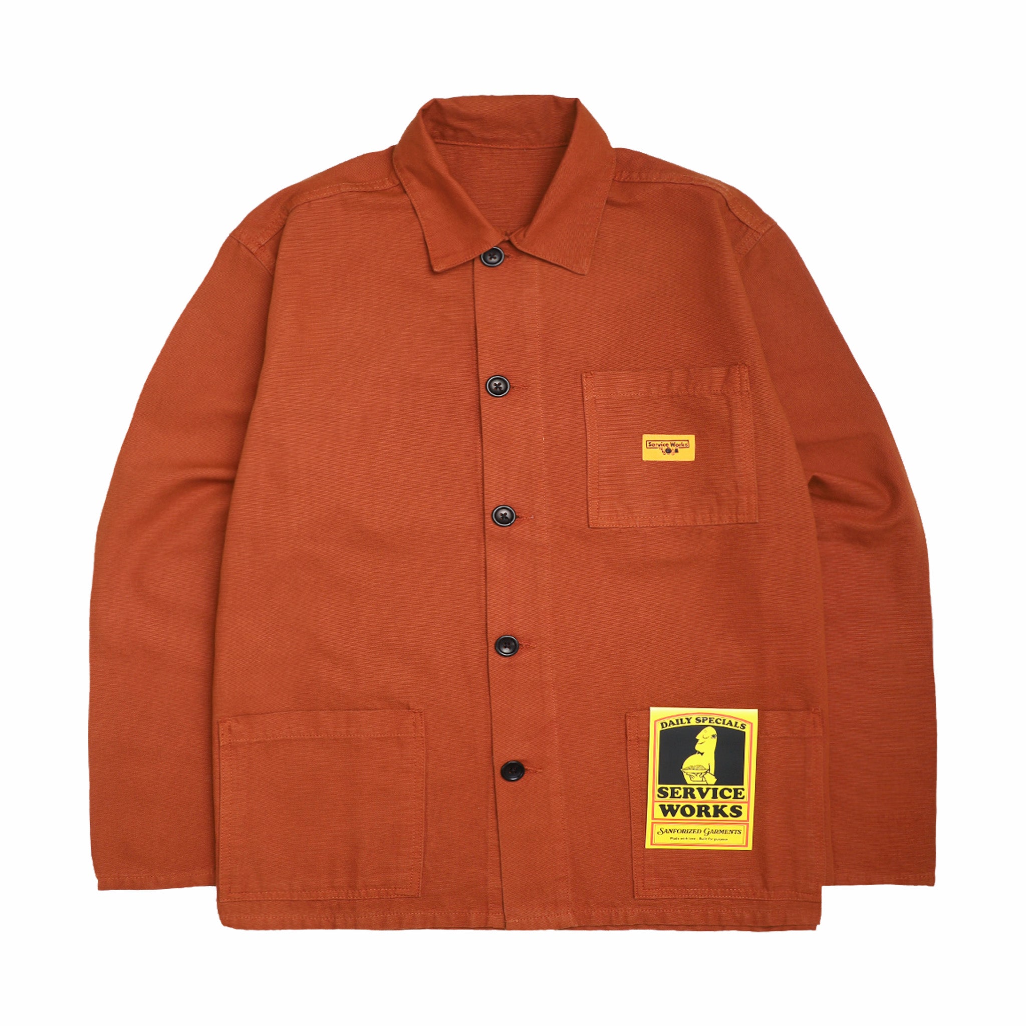 Service Works Canvas Coverall Jacket (Terracotta) - August Shop