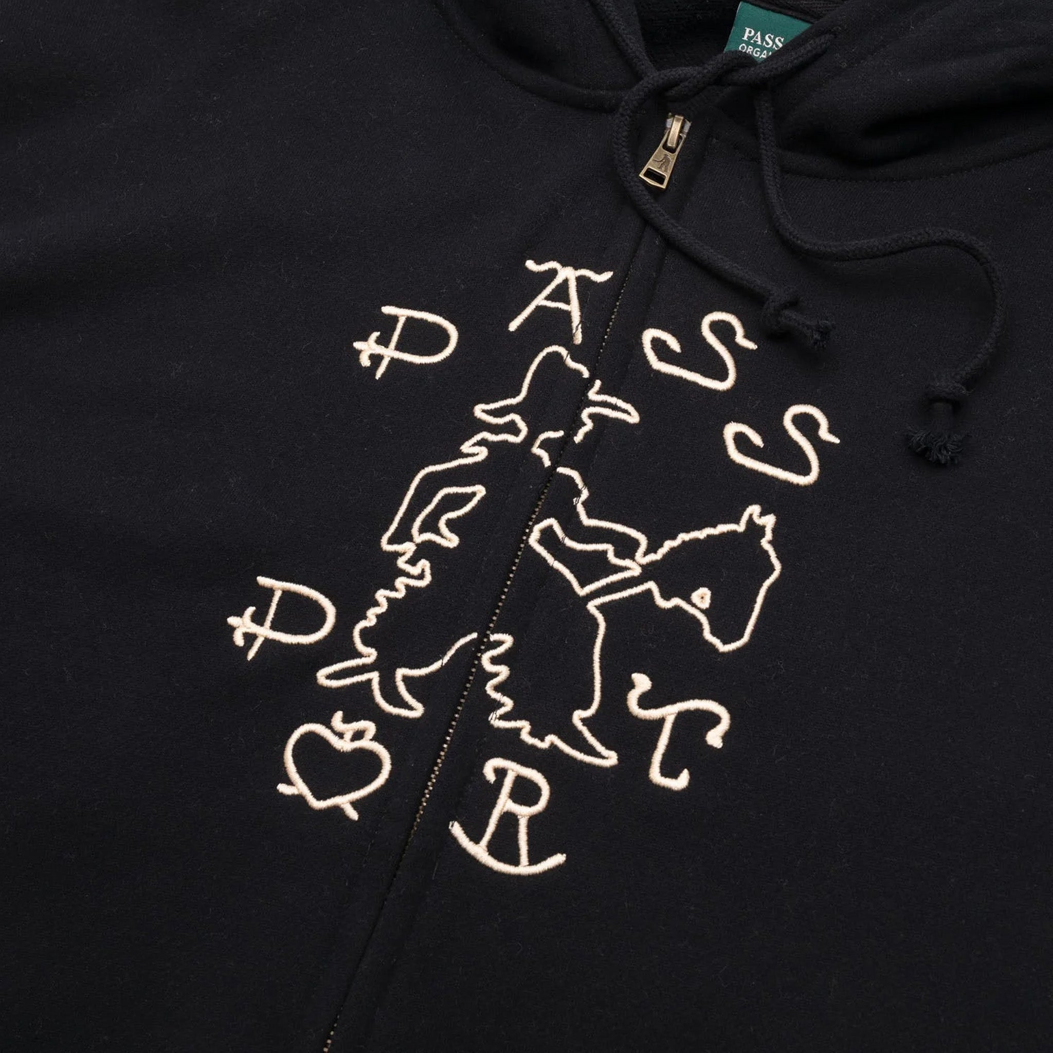 Pass~Port Cowpoke Organic Fleece Zip Hoodie (Black) - August Shop