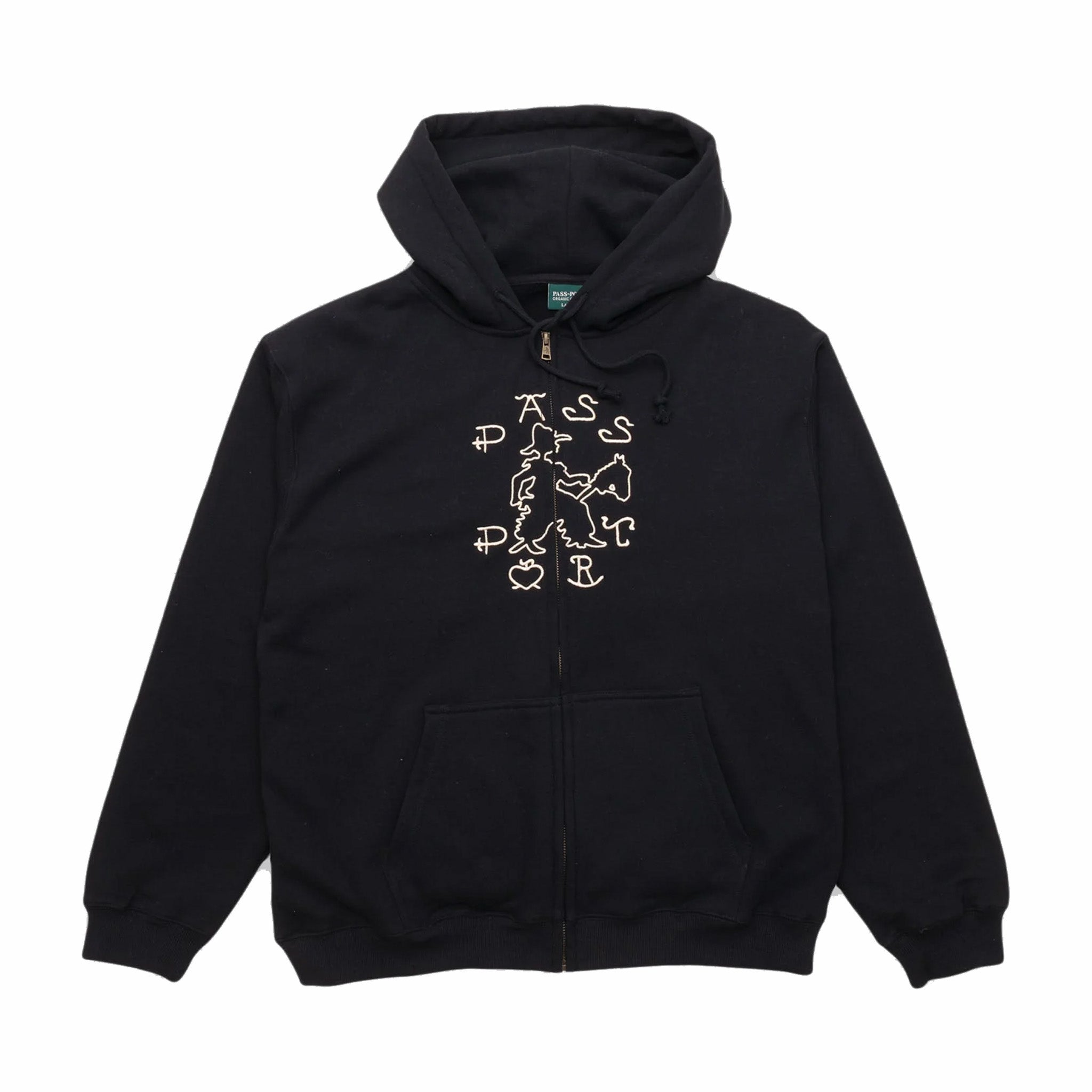 Pass~Port Cowpoke Organic Fleece Zip Hoodie (Black) - August Shop