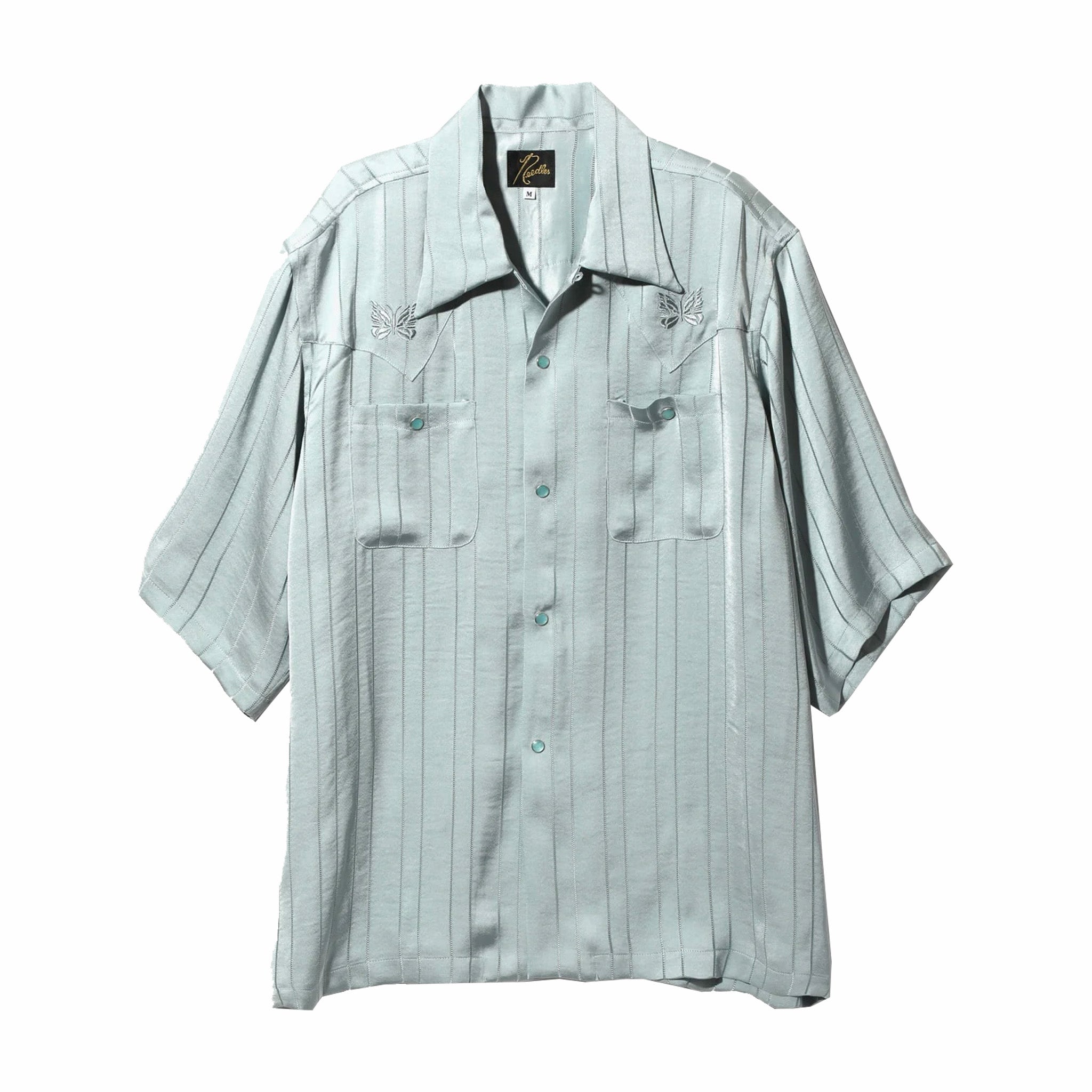 Needles S/S Cowboy One-Up Shirt (CU/PE Georgette/Blue) - August Shop