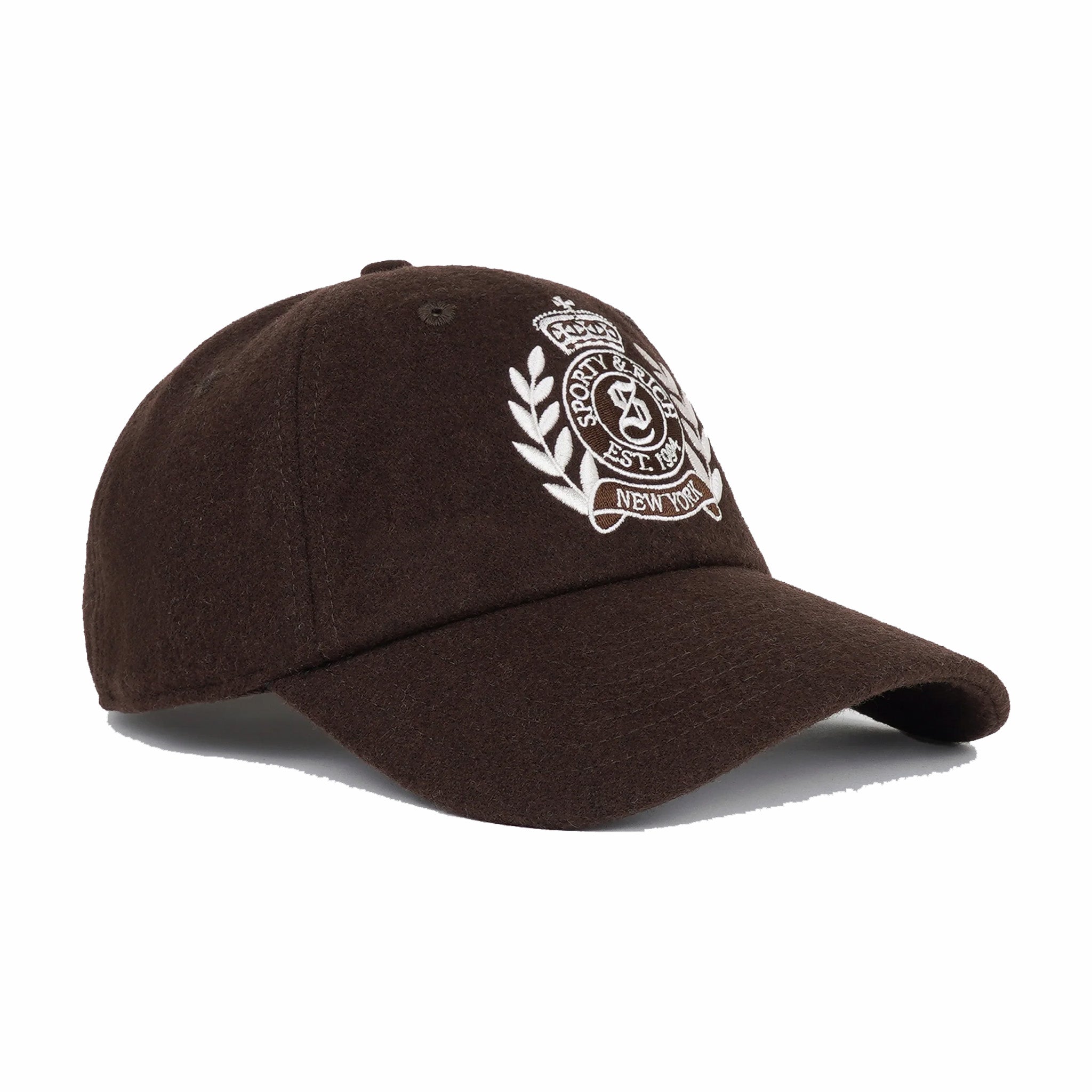 Sporty &amp; Rich NY Crest Wool Hat (Chocolate) - August Shop