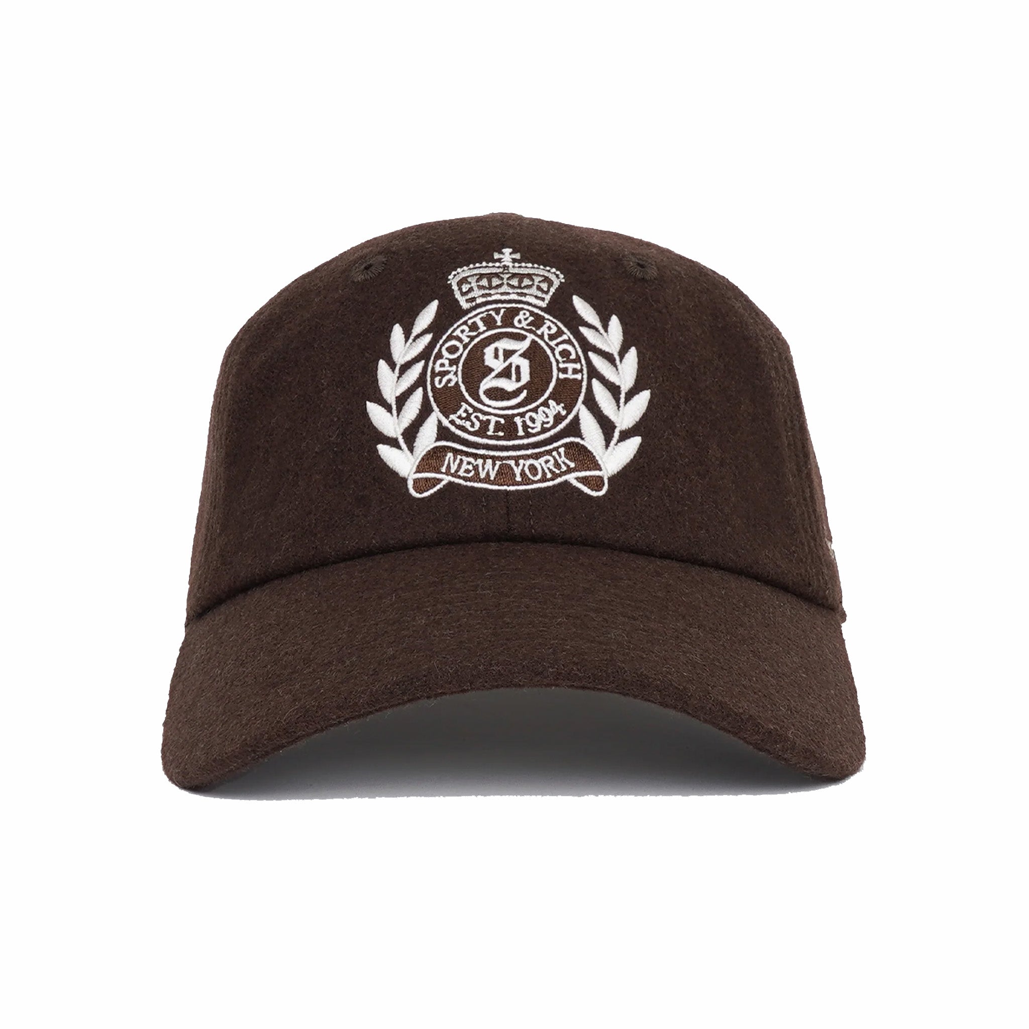 Sporty &amp; Rich NY Crest Wool Hat (Chocolate) - August Shop