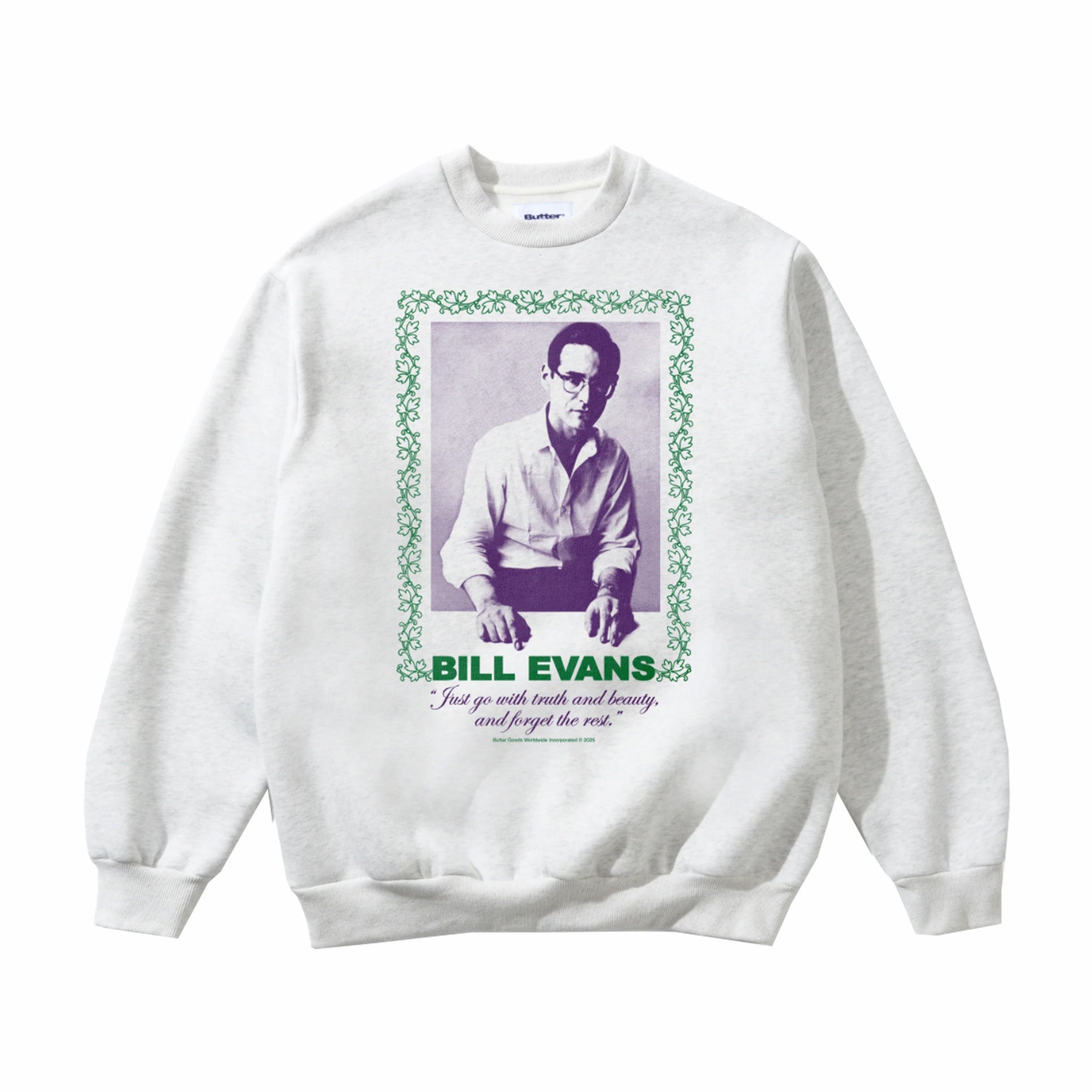 Butter Goods x Bill Evans Truth &amp; Beauty Crewneck (Ash) - August Shop