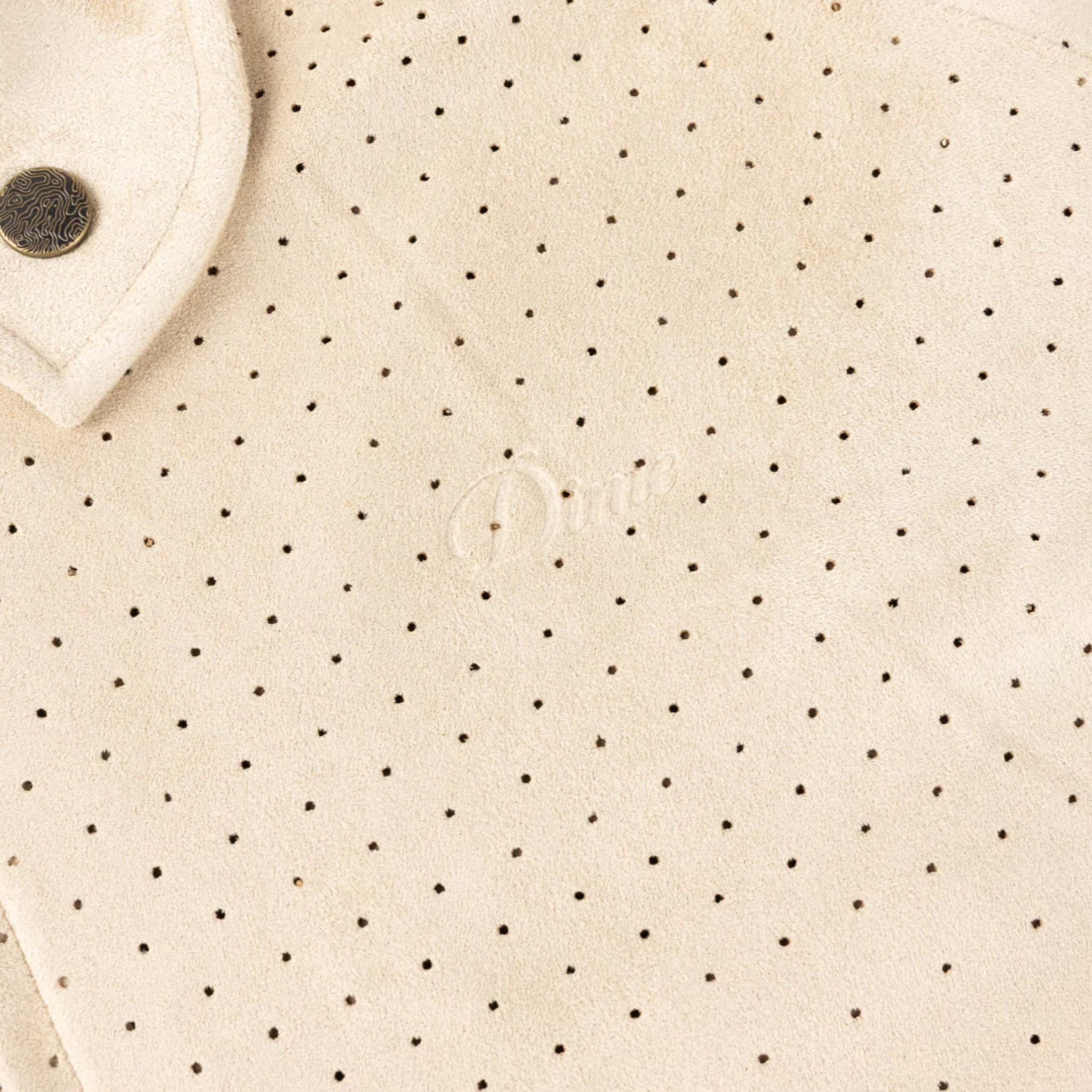 Dime Perforated Faux Suede Jacket (Tan) - August Shop