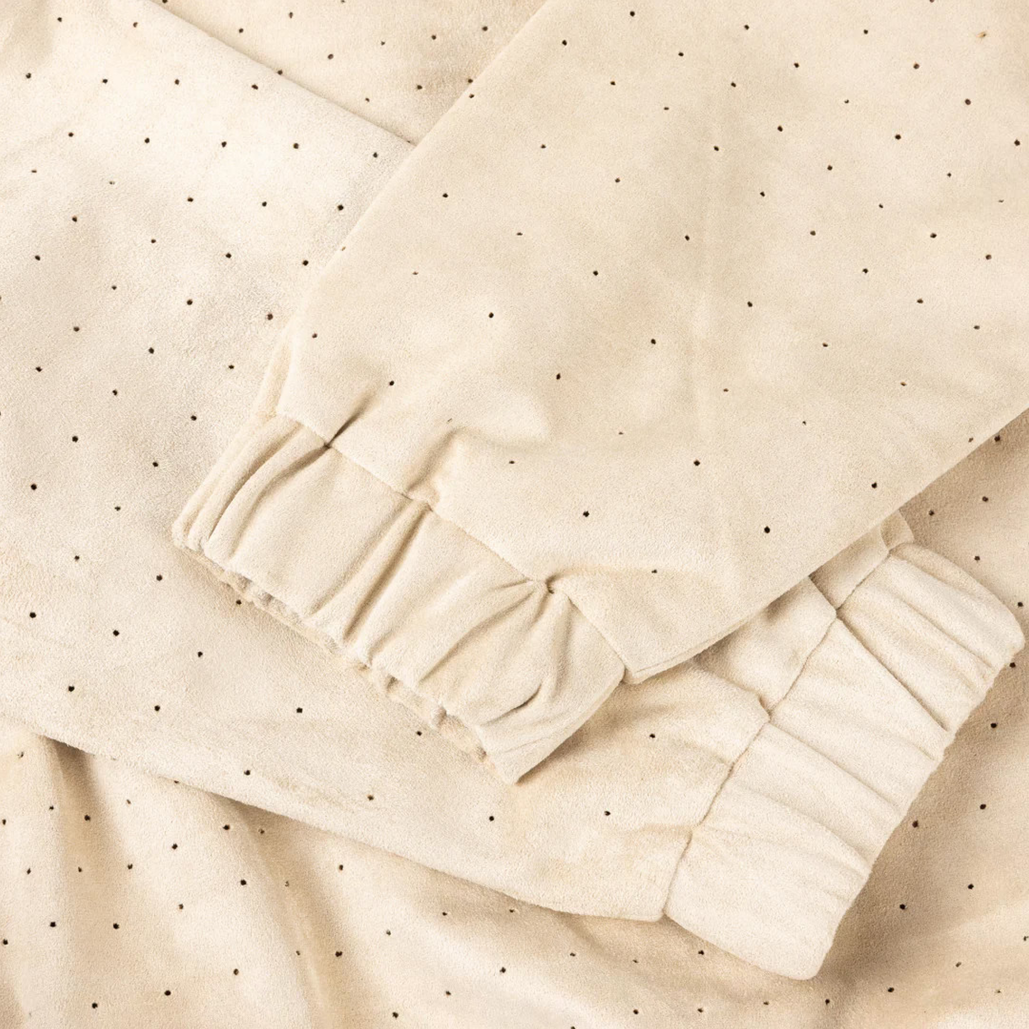 Dime Perforated Faux Suede Jacket (Tan) - August Shop