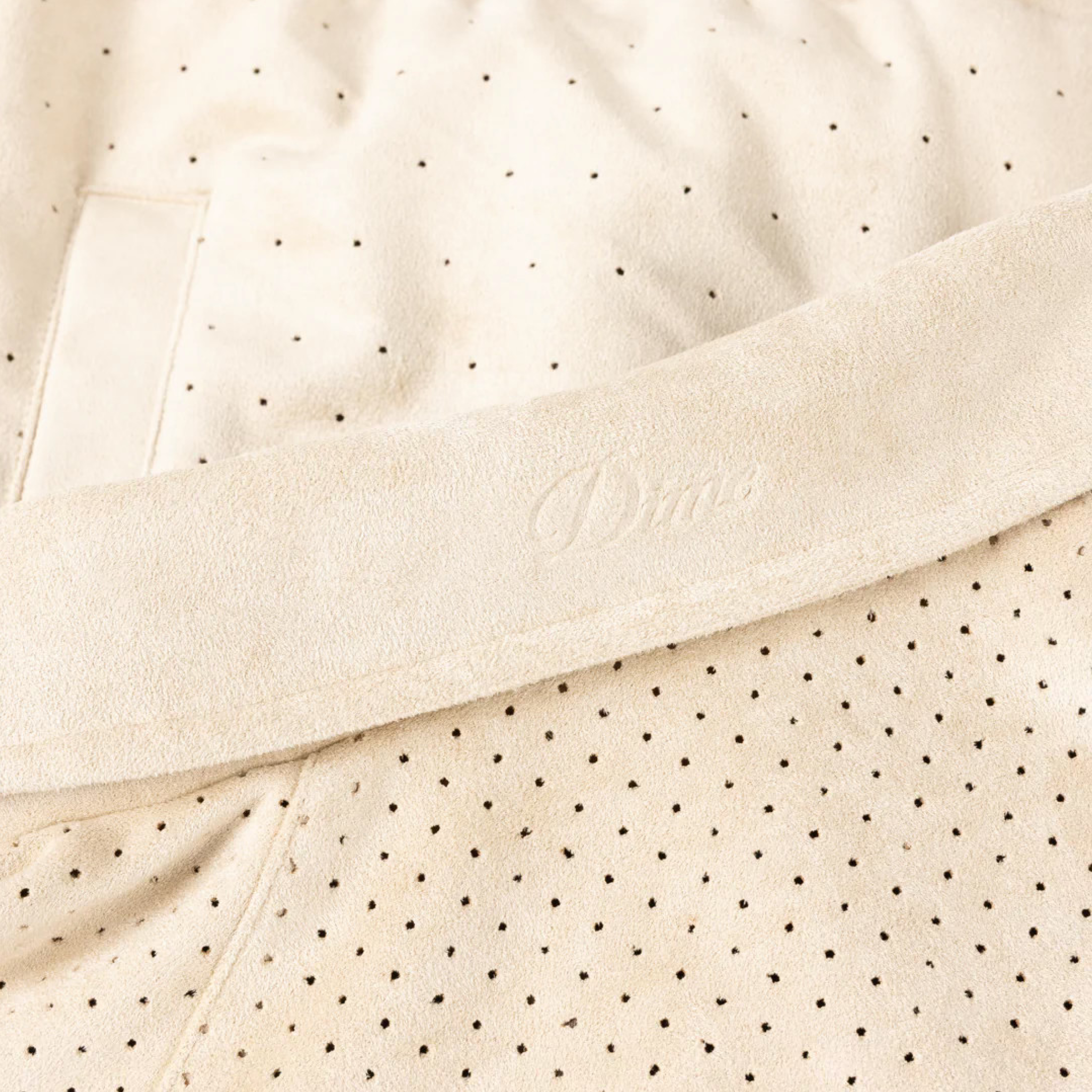 Dime Perforated Faux Suede Jacket (Tan) - August Shop