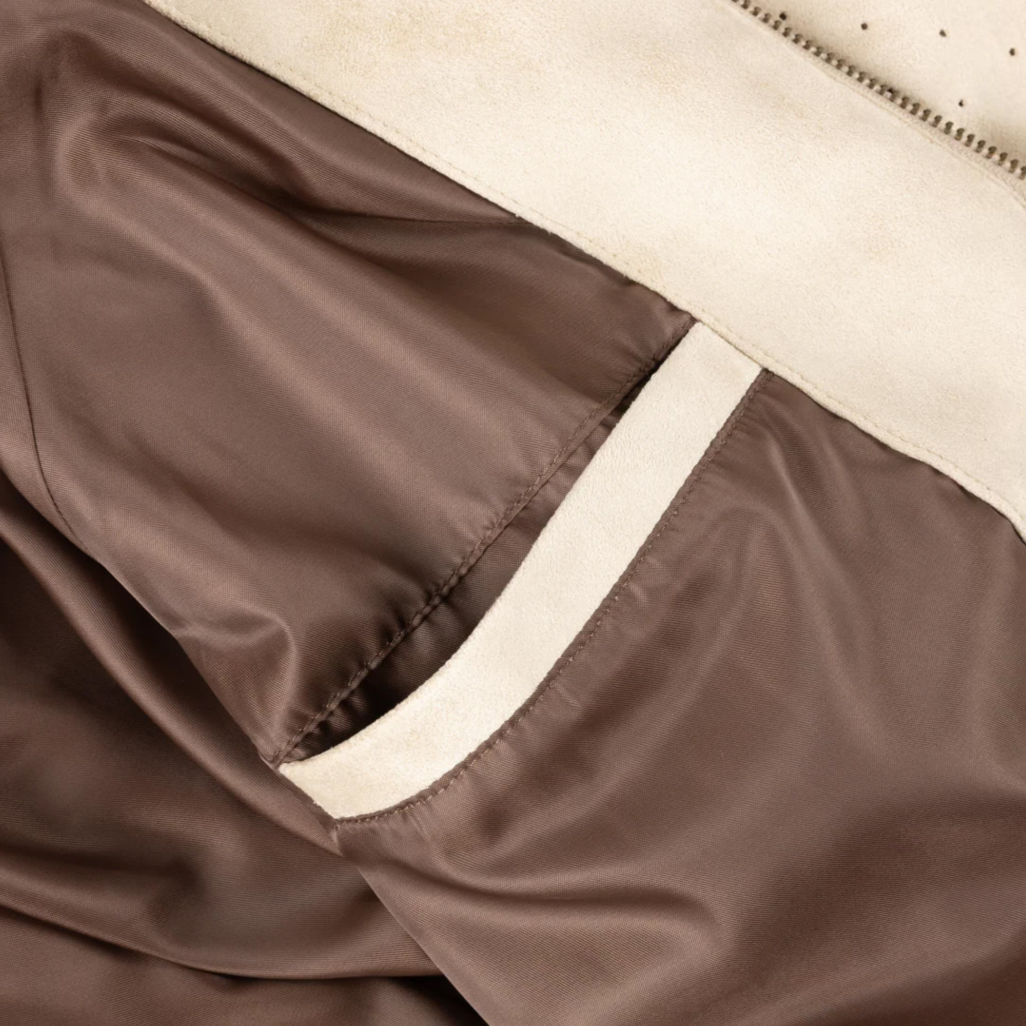 Dime Perforated Faux Suede Jacket (Tan) - August Shop