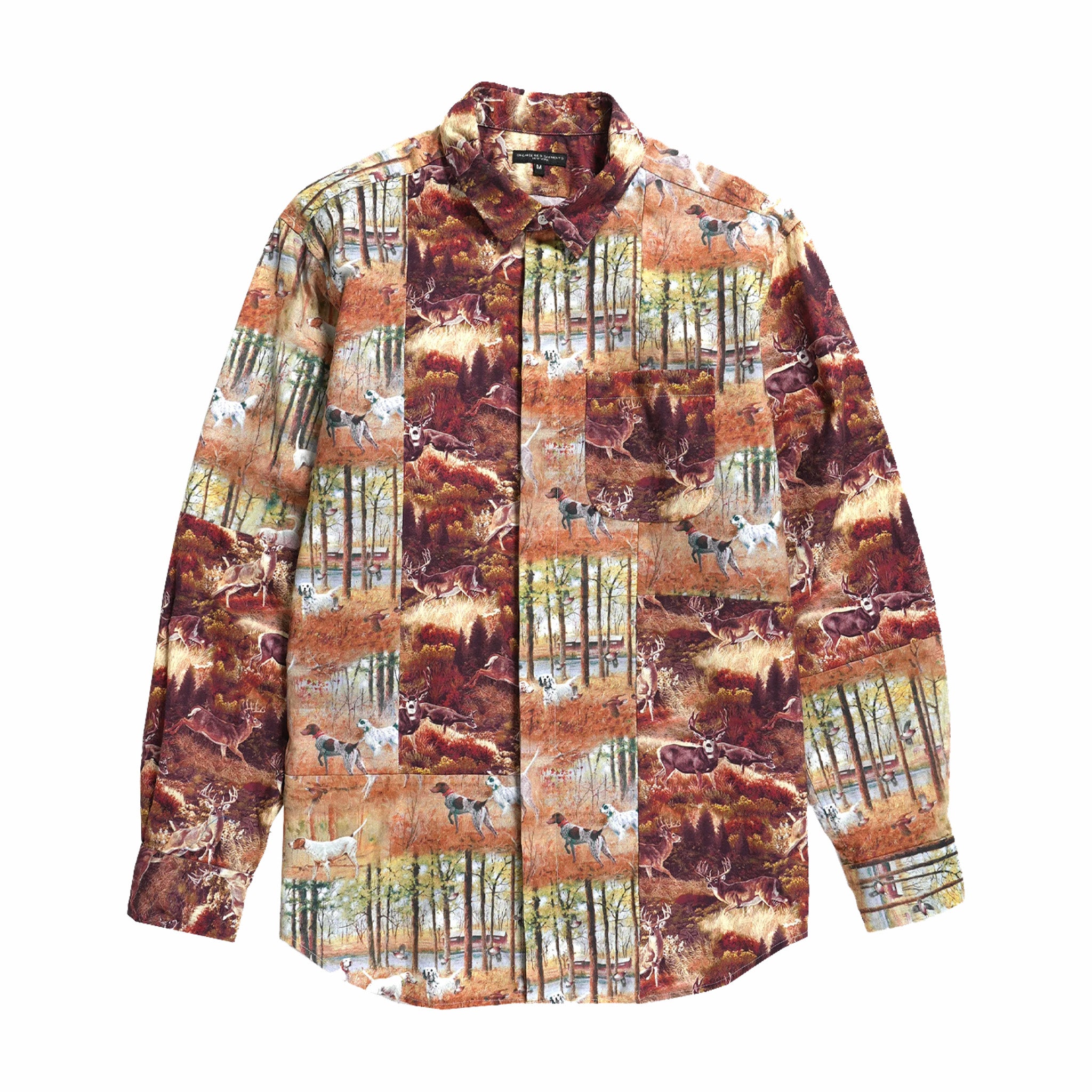 Engineered Garments Combo Short Collar Shirt Deer Print (Brown) - August Shop