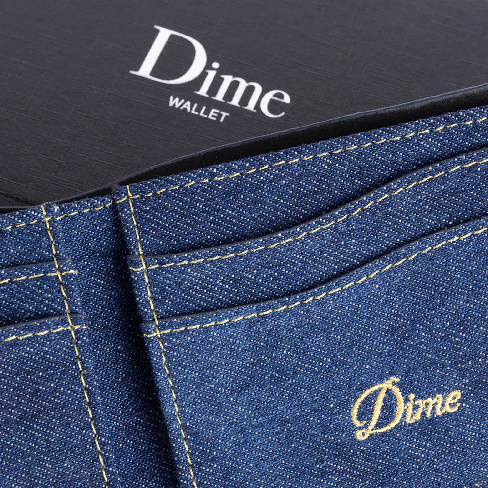 Dime Cursive Bifold Wallet (Indigo Denim) - August Shop