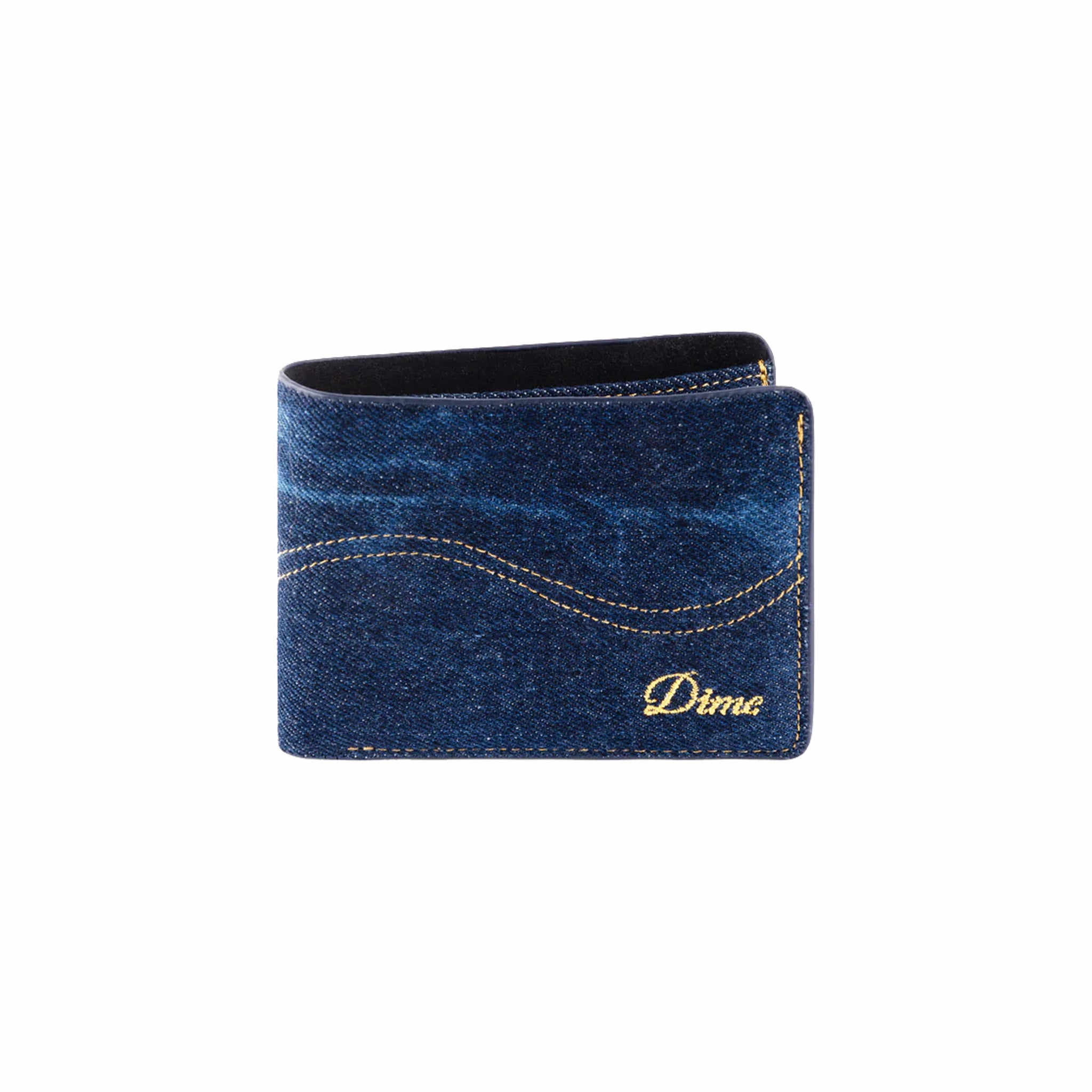 Dime Cursive Bifold Wallet (Indigo Denim) - August Shop