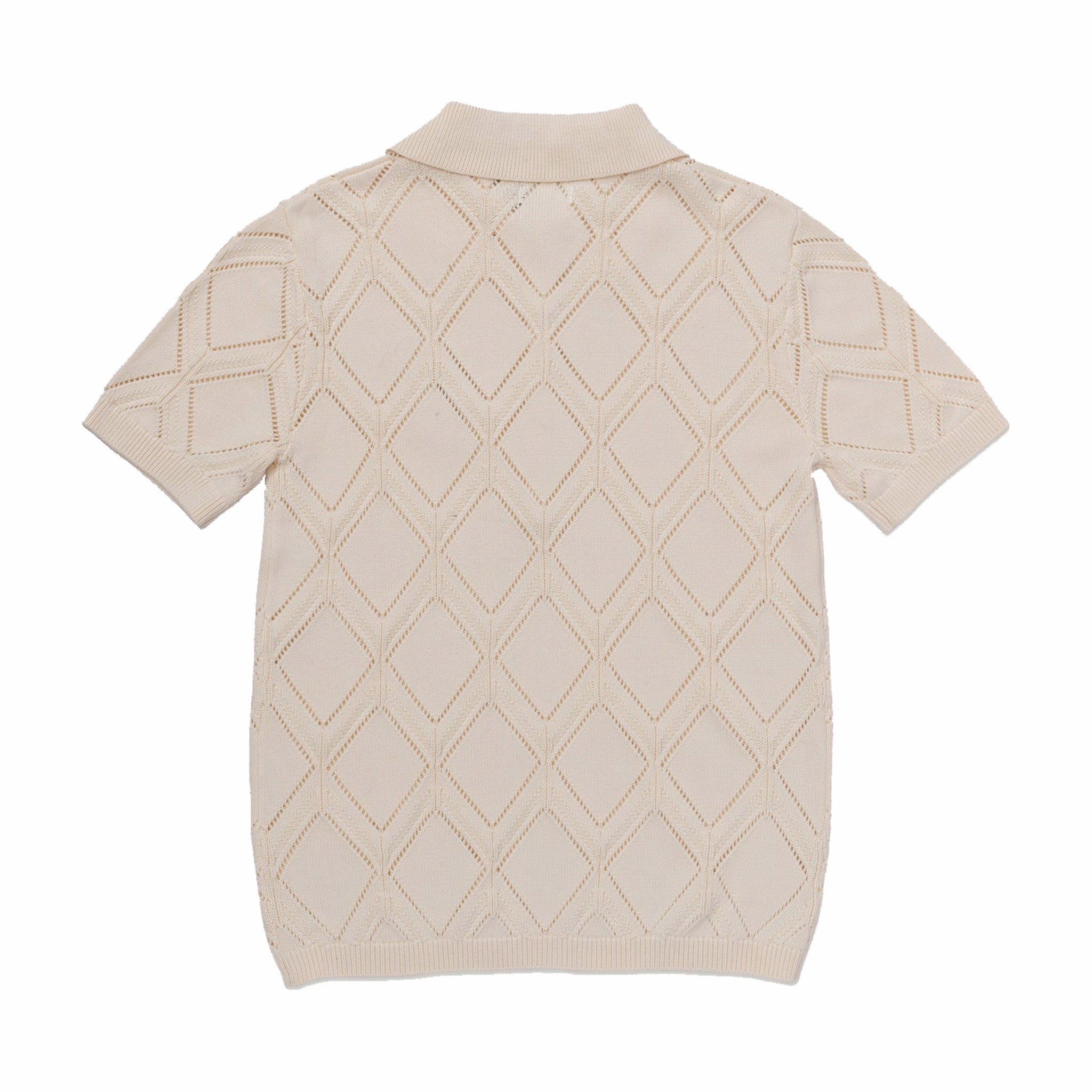 Honor The Gift Diamond Knit Polo (Cream) - August Shop