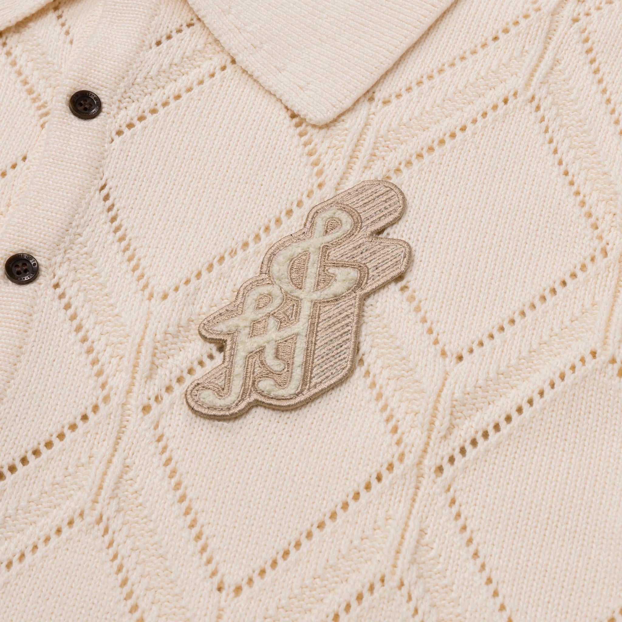 Honor The Gift Diamond Knit Polo (Cream) - August Shop