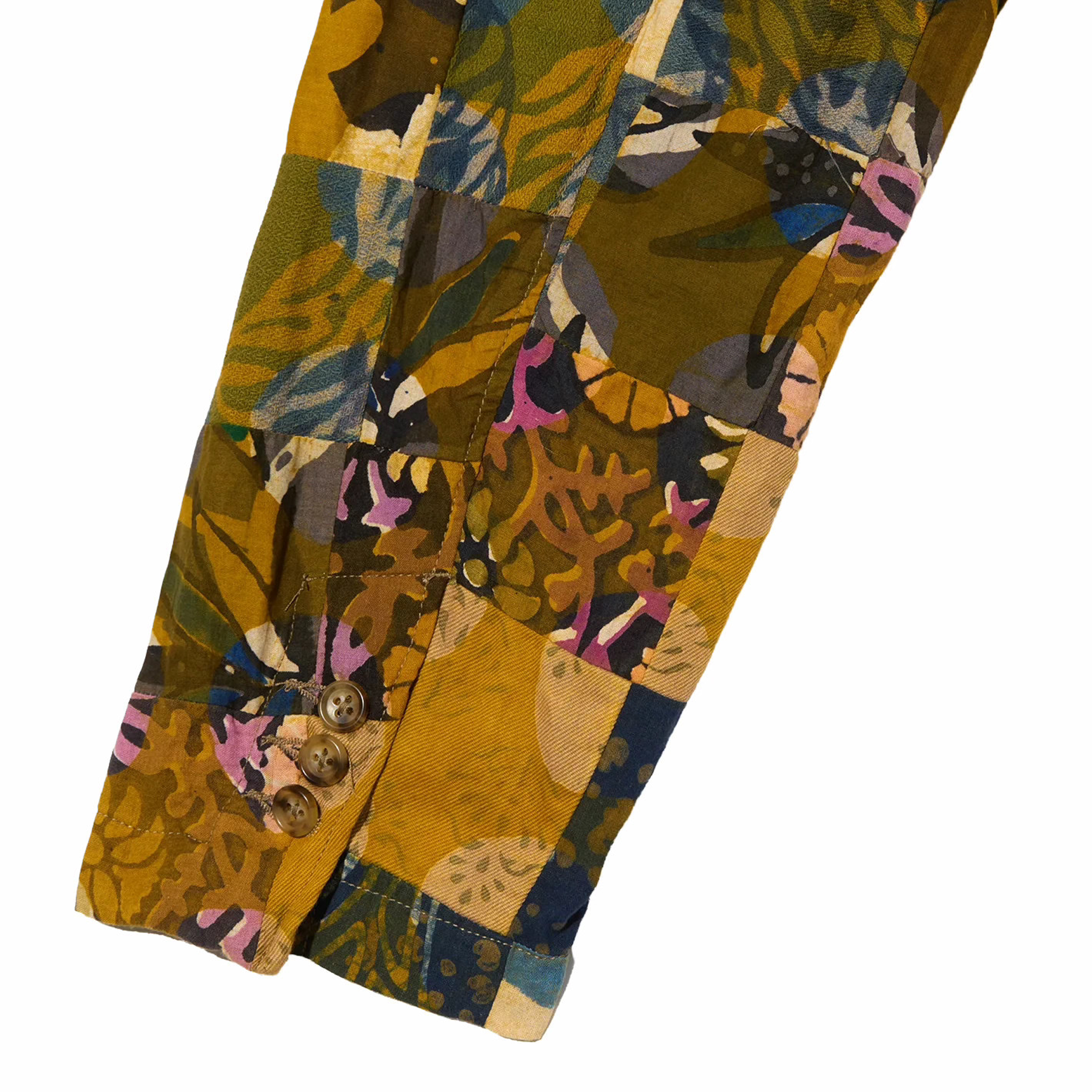 Engineered Garments Loiter Jacket - Olive Cotton Multi Pattern Patchwork (Multi)