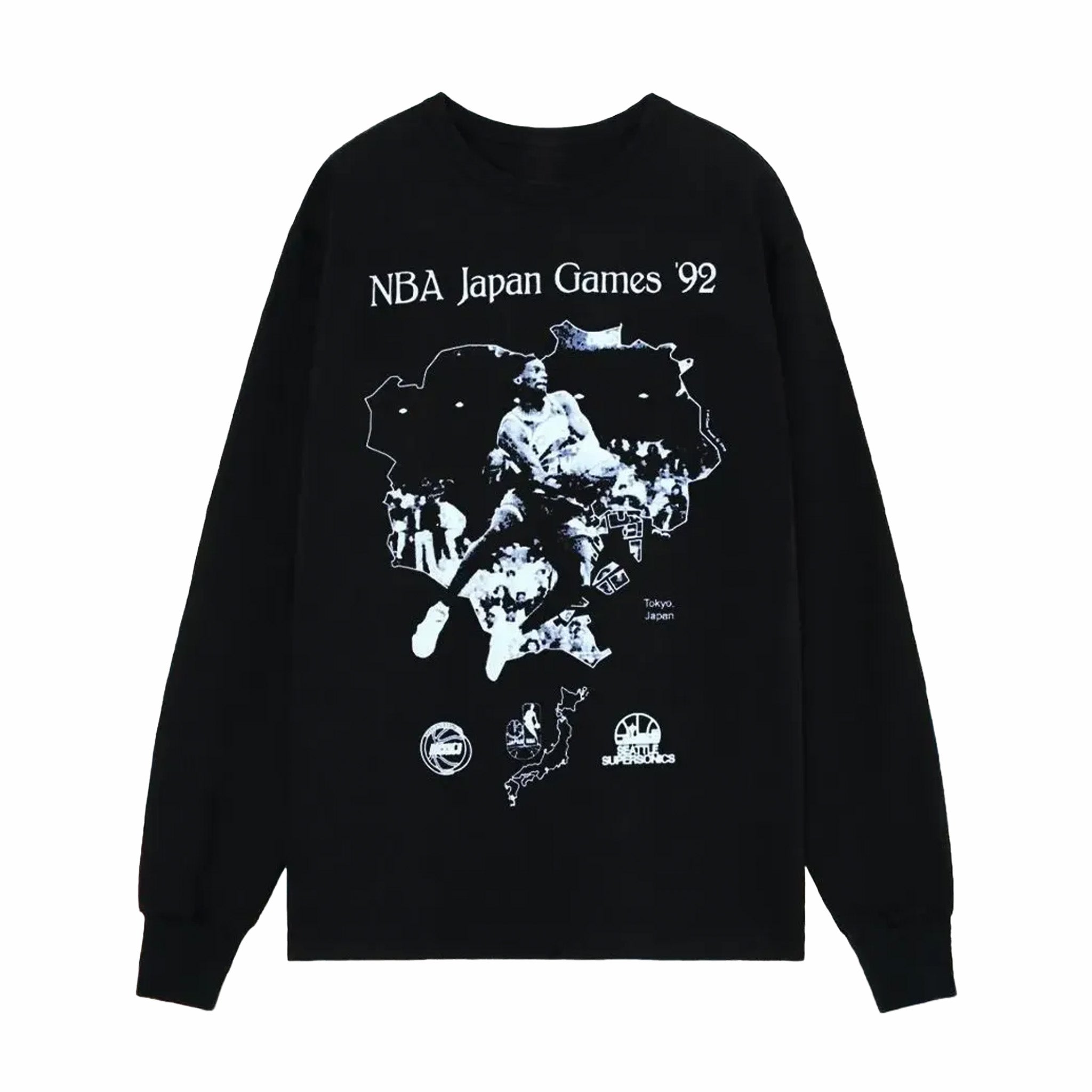 Full Court Press NBA Japan Games '92 Longsleeve T-Shirt (Black) - August Shop